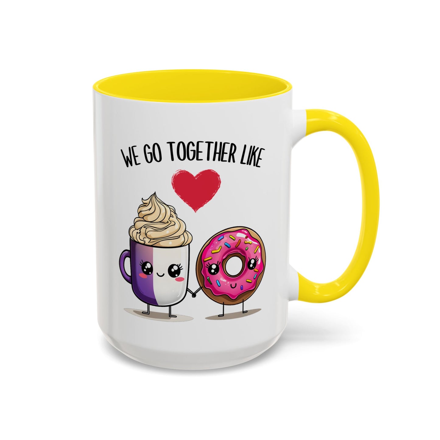 We Go Together Like Coffee and Donuts Mug – Cute Couple Mug | Funny Valentine’s Day Gift for Him or Her