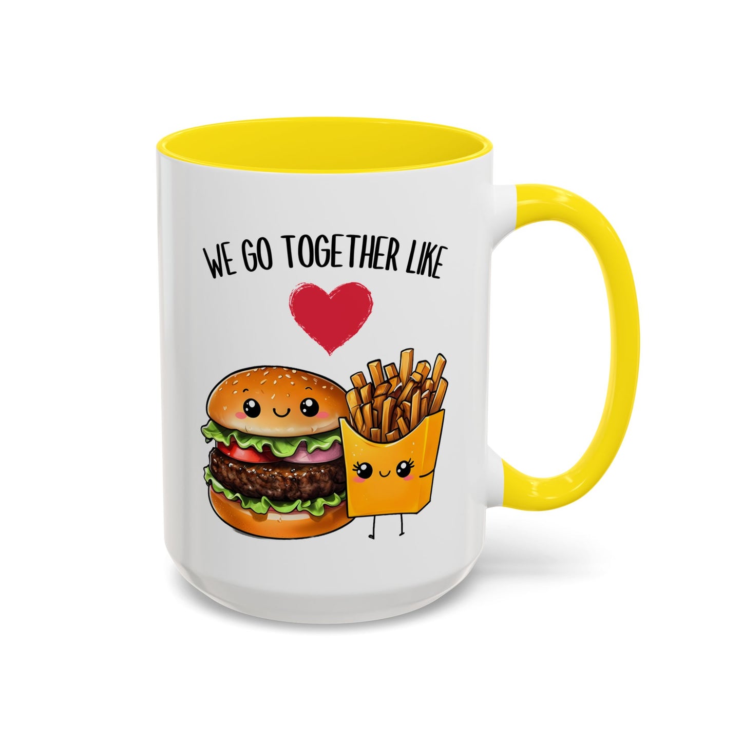 We Go Together Like Burgers and Fries Mug – Cute Couple Mug | Funny Valentine’s Day Gift for Him or Her