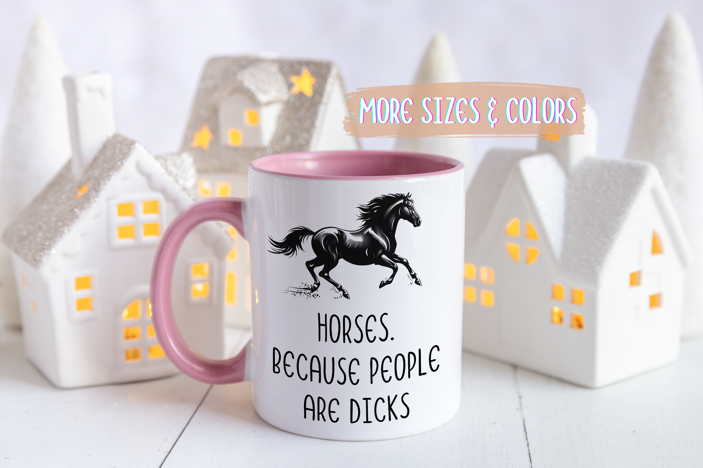 Horses. Because People Are The Worst Mug | Funny Horse Lover Gift | Custom Made Equestrian Coffee Cup