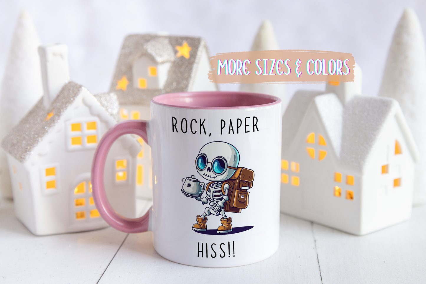 Rock, Paper, Hiss!! Mug | Funny Skeleton Mug | Custom Made Gamer Coffee Cup