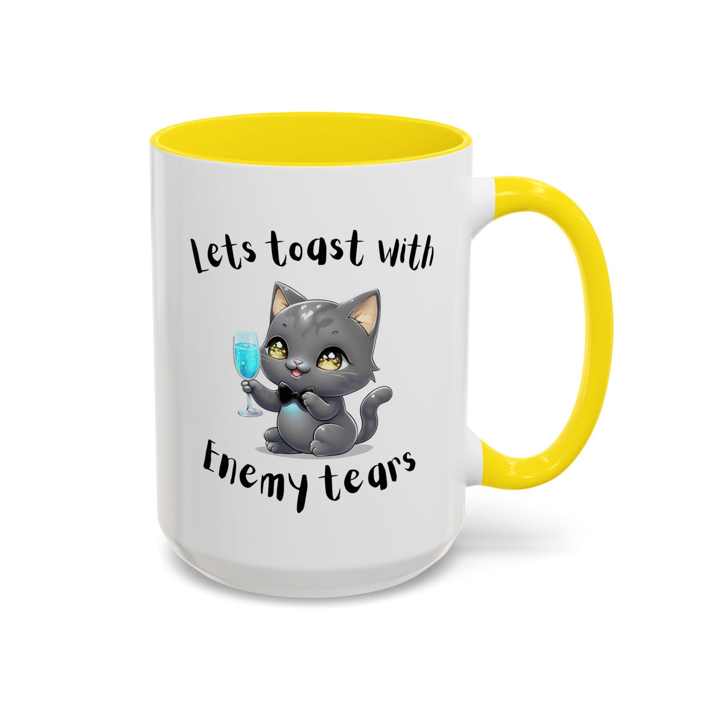 Let’s Toast With Enemy Tears Mug – Funny Cat Mug | Cute Sarcastic Coffee Gift
