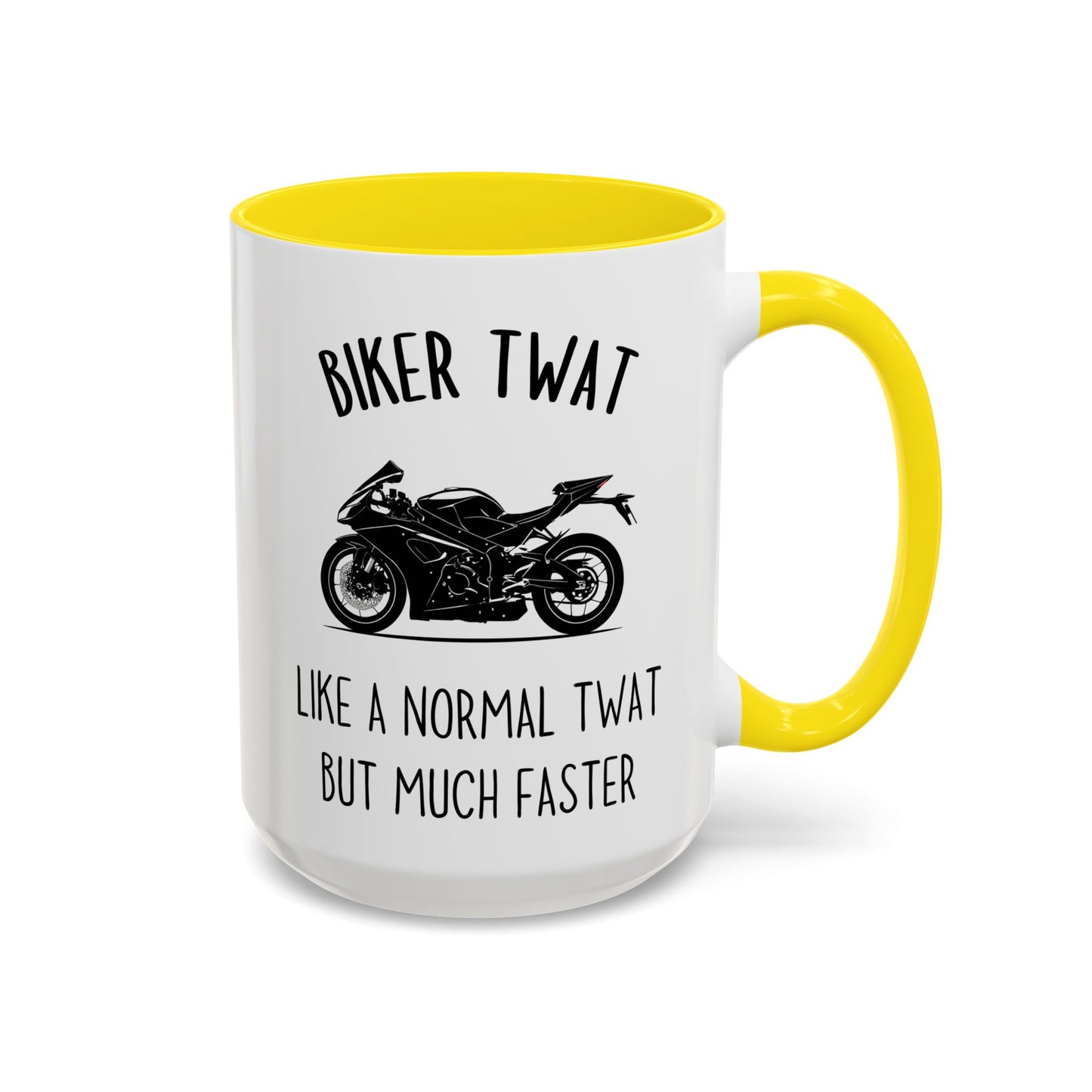 Funny Biker Mug | Motorcycle Rider Gift | Custom Made Coffee Cup for Bikers – “Like a Normal Person But Much Faster”