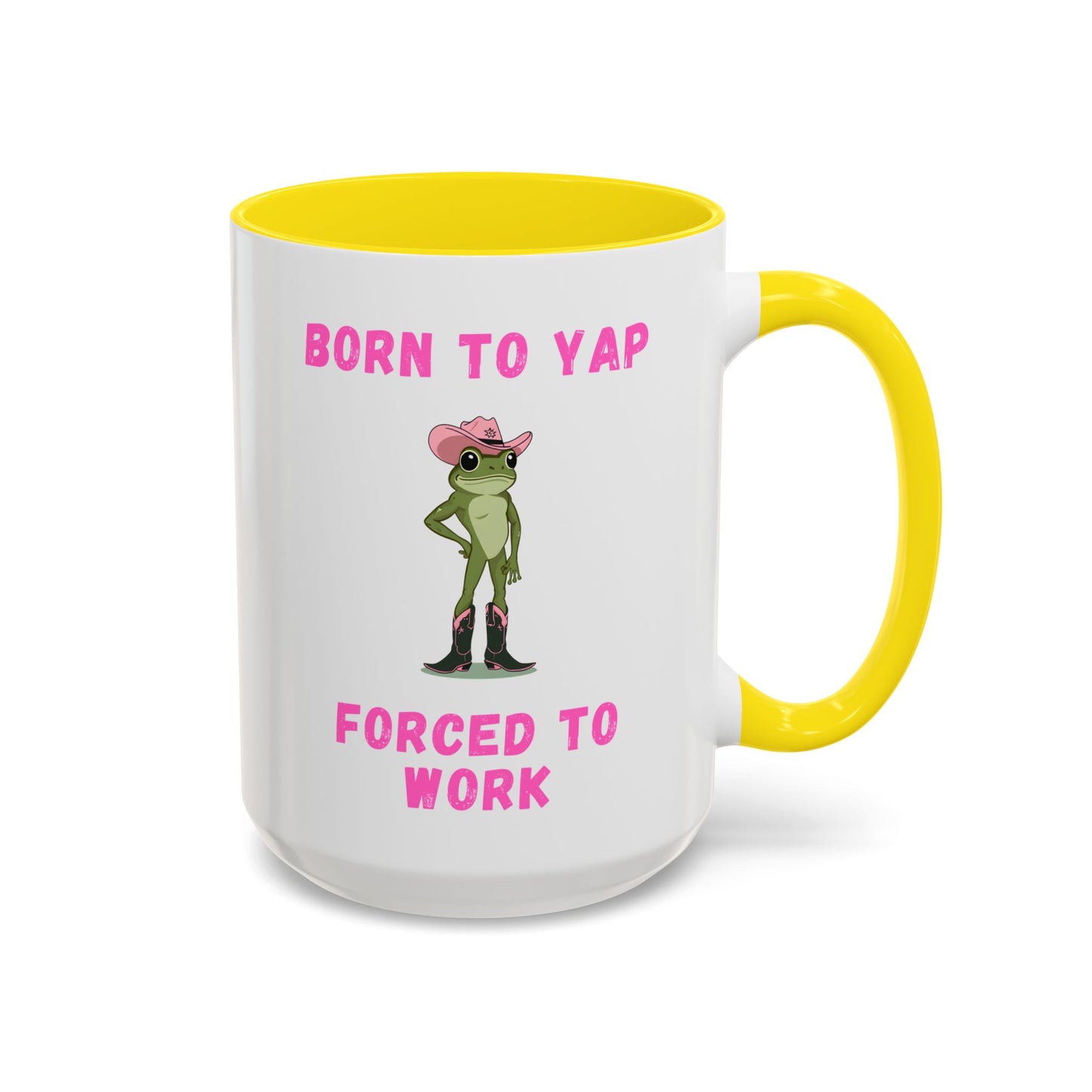 Born To Yap Forced To Work Mug | Funny Frog Coffee Cup | Custom Made Gift for Coworkers & Friends