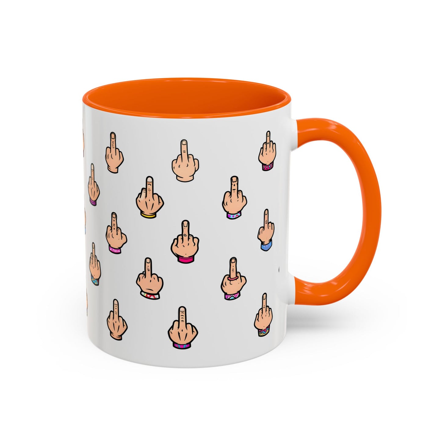Funny Middle Finger Pattern Mug | Custom Made Sarcastic Coffee Cup Gift