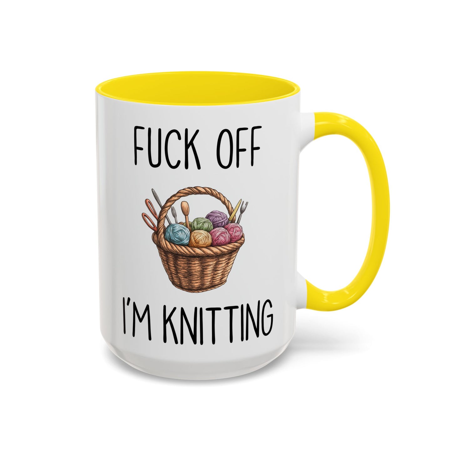 Back Off I’m Knitting Mug | Funny Knitter Gift | Custom Made Yarn Lover Coffee Cup