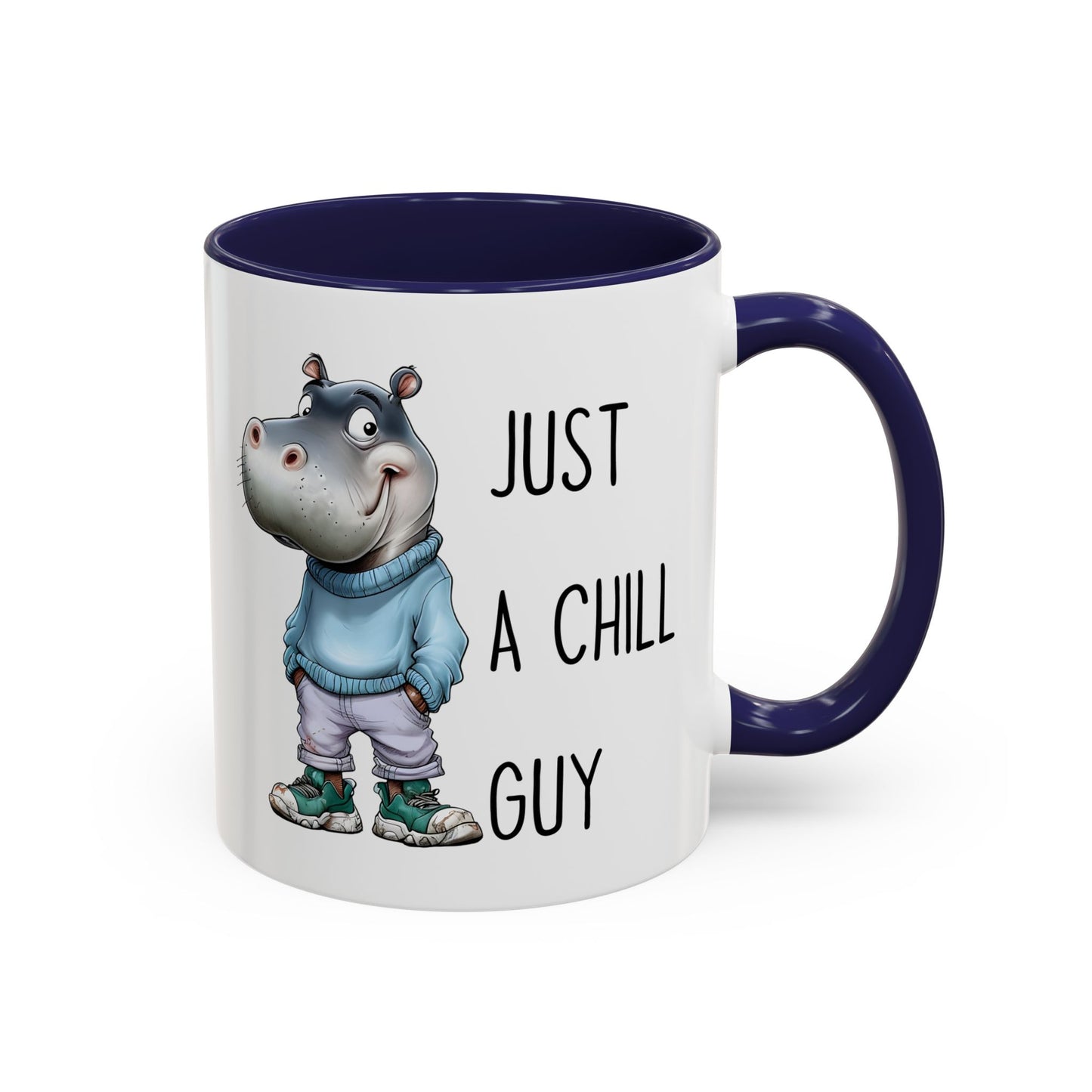 Just a Chill Guy Hippo Mug | Funny Animal Coffee Cup | Custom Made Gift for Hippo Lovers