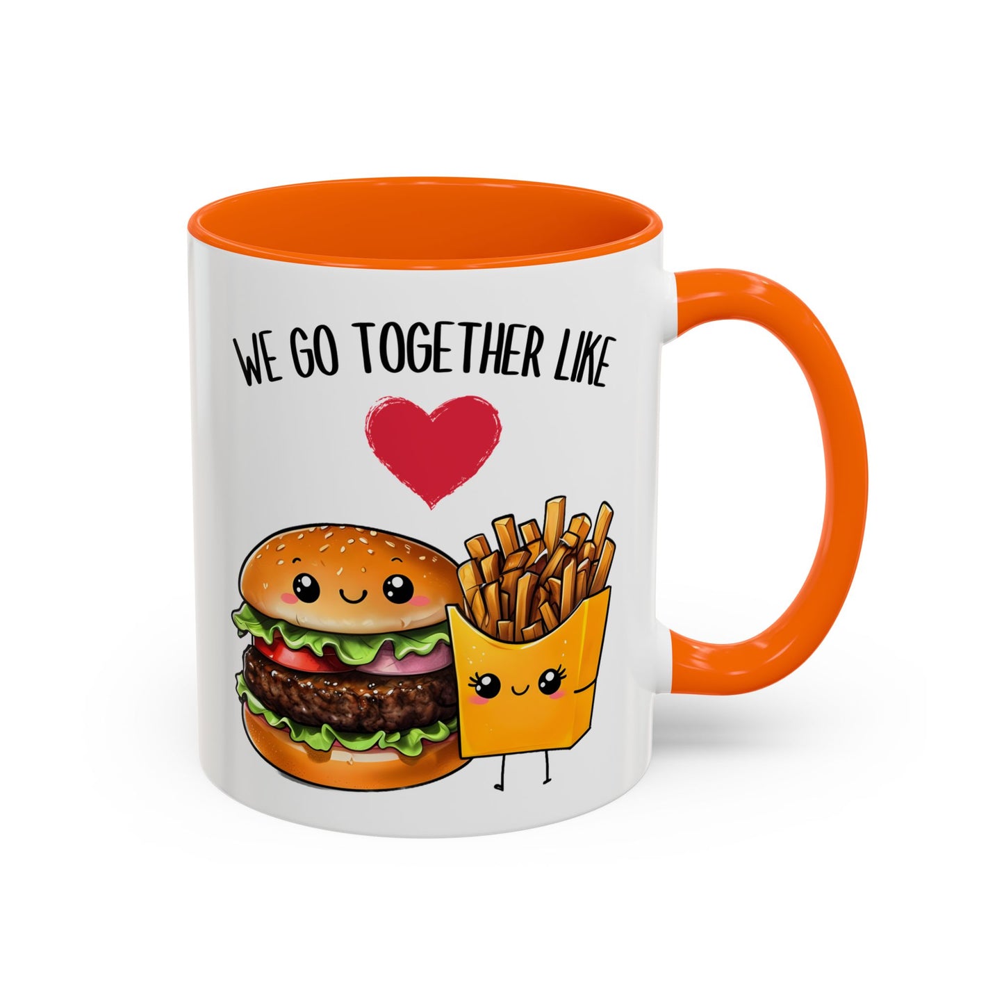 We Go Together Like Burgers and Fries Mug – Cute Couple Mug | Funny Valentine’s Day Gift for Him or Her