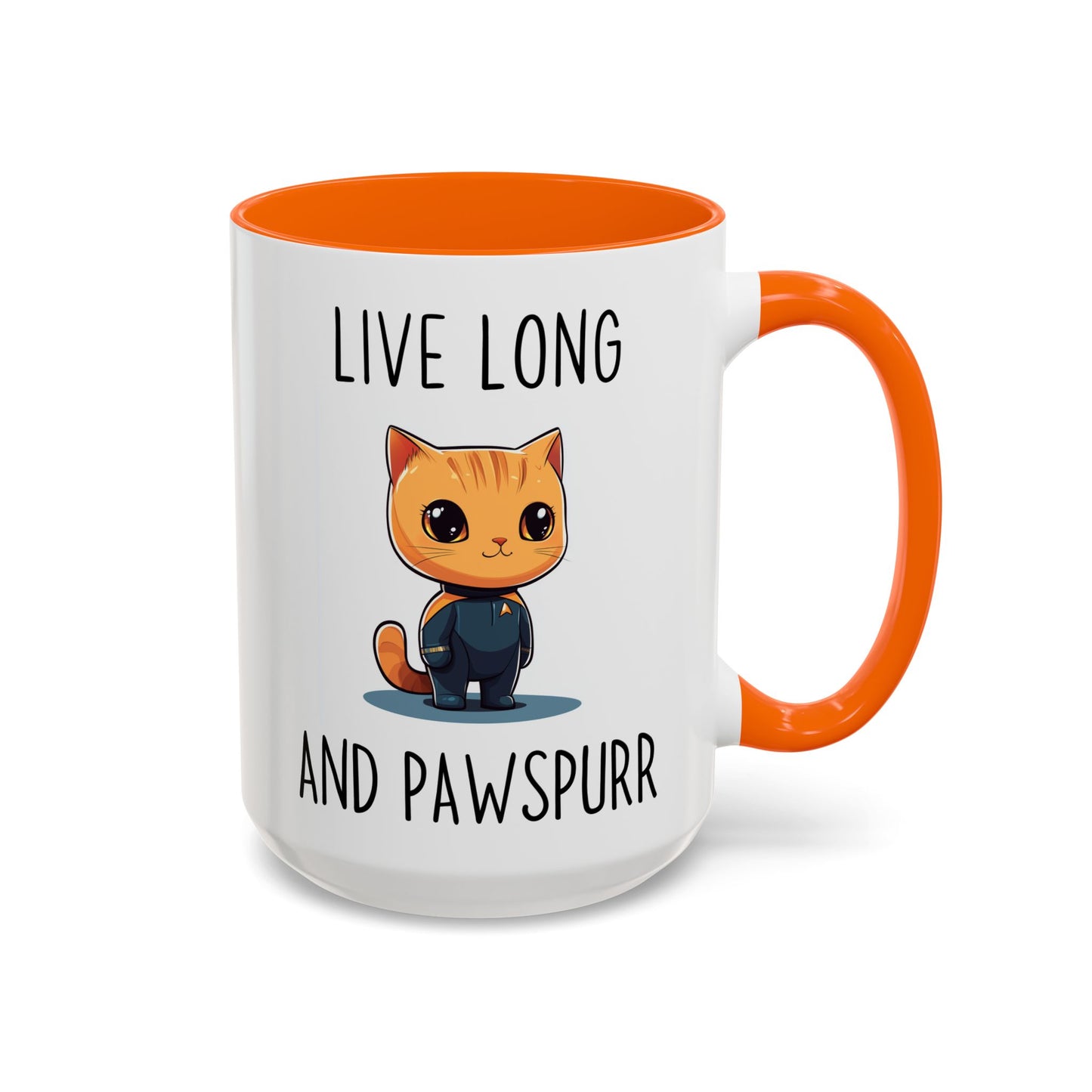 Live Long and Pawspurr Mug | Funny Cat Lover Gift | Custom Made Coffee Cup for Sci-Fi Fans