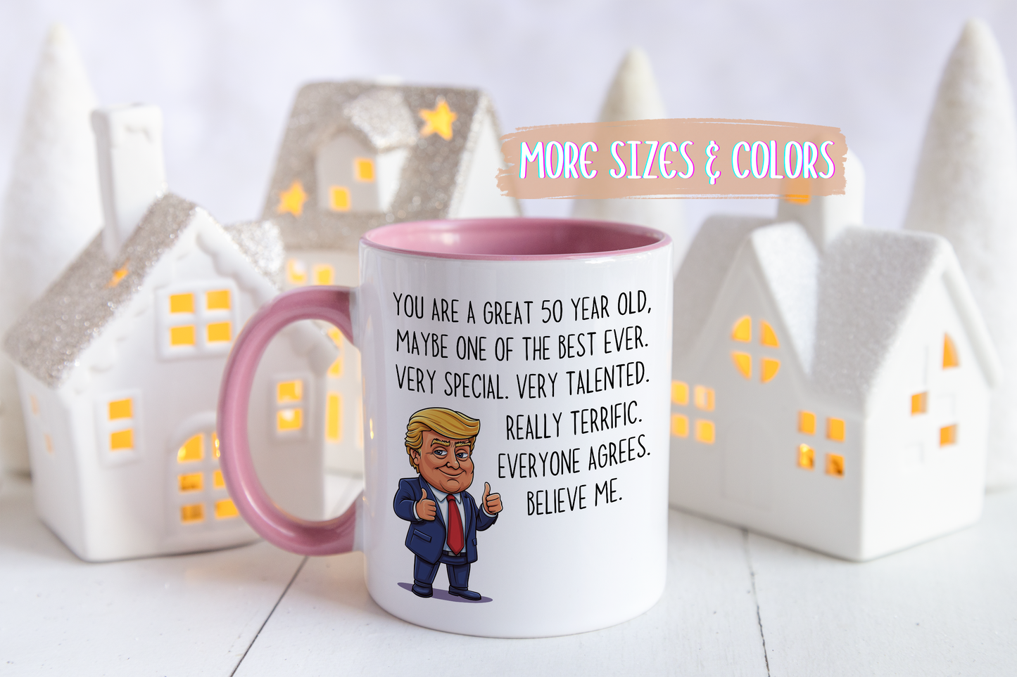 Funny 50th Birthday Mug – “You’re a Great 50 Year Old” Custom Made Coffee Cup | Humor Gift for Men or Women