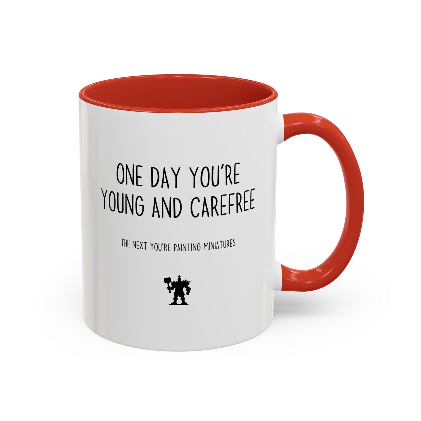 One Day You’re Young and Carefree, The Next You’re Painting Miniatures Mug | Funny Hobby Gift | Custom Made Coffee Cup