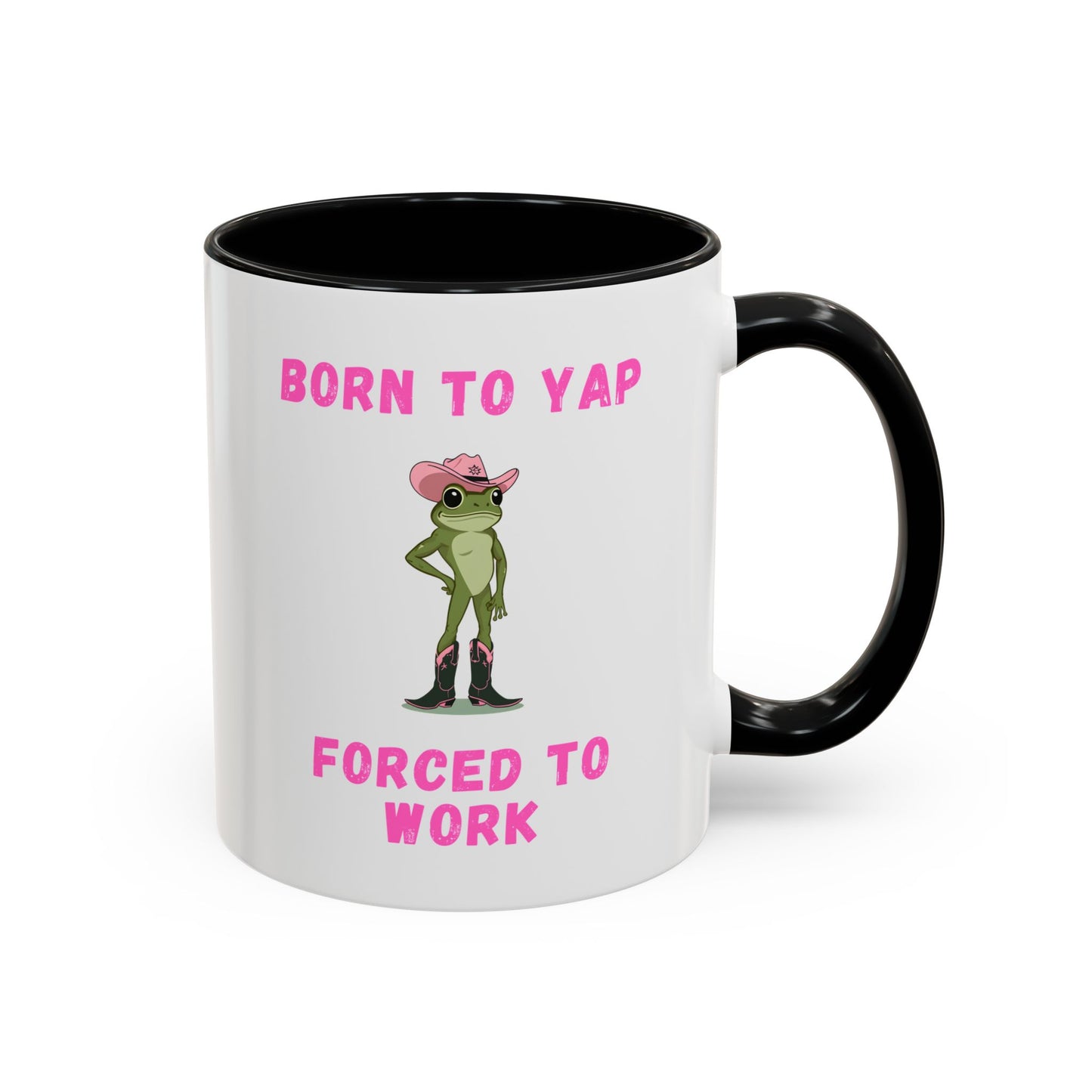 Born To Yap Forced To Work Mug | Funny Frog Coffee Cup | Custom Made Gift for Coworkers & Friends