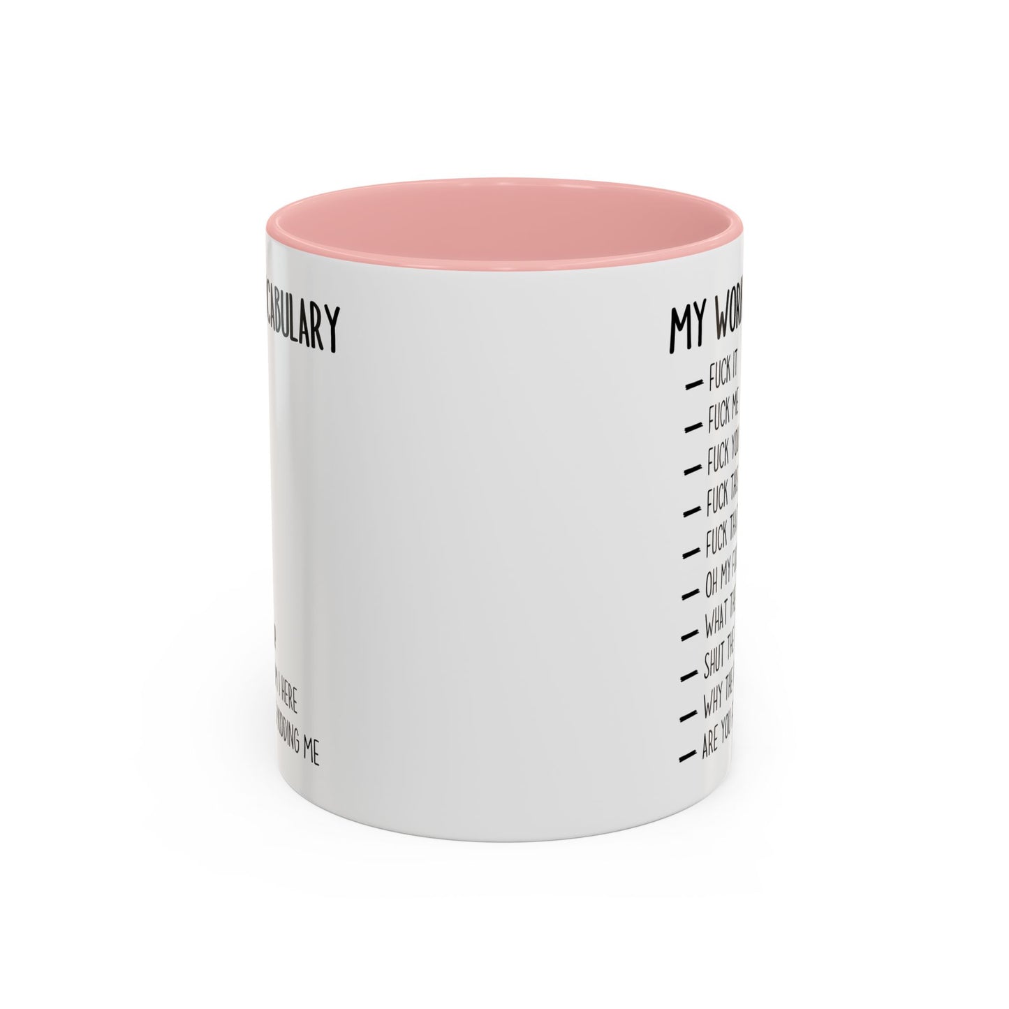 Funny Work Mug – “My Work Vocabulary” Custom Made Coffee Cup | Sarcastic Office Humor Gift for Coworkers & Adults