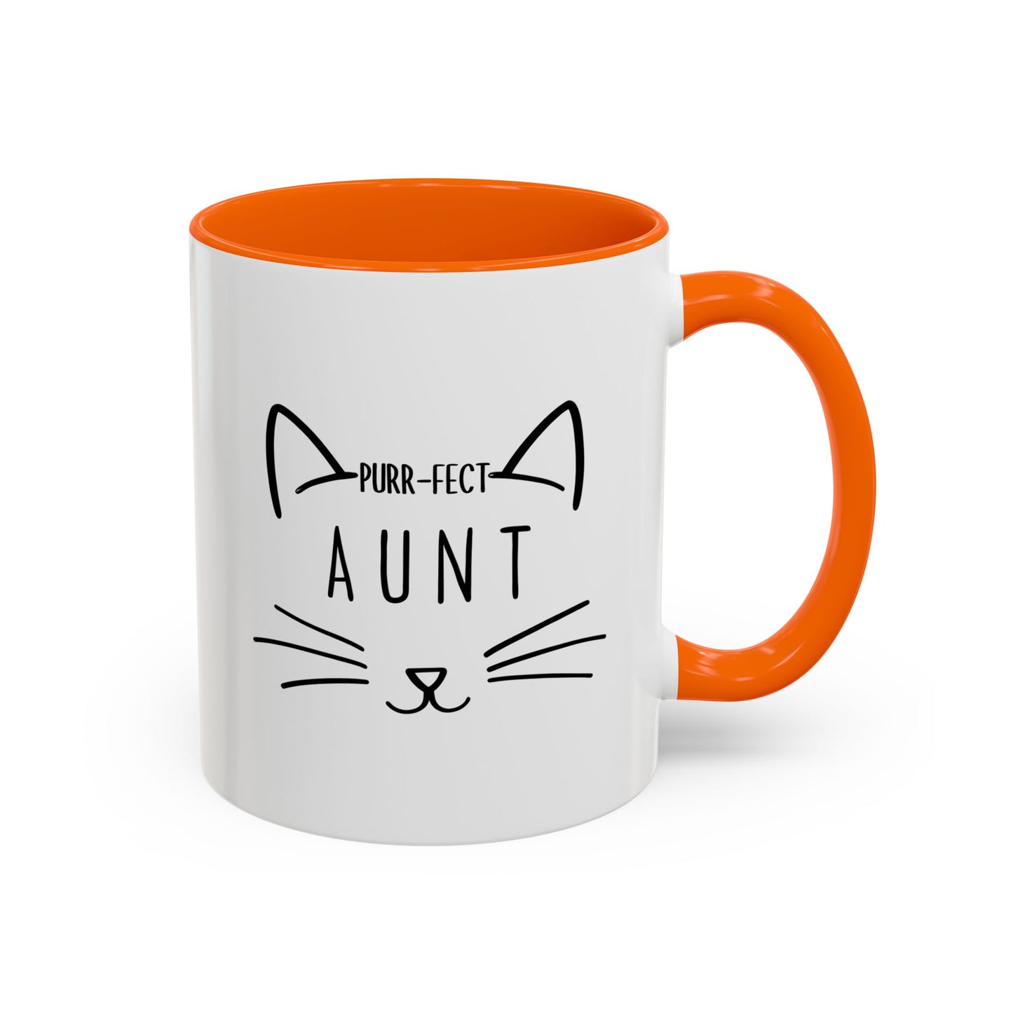 Purr-fect Aunt Mug | Cute Cat Lover Coffee Cup | Custom Made Gift for Cat Aunts, Sisters & Pet Lovers