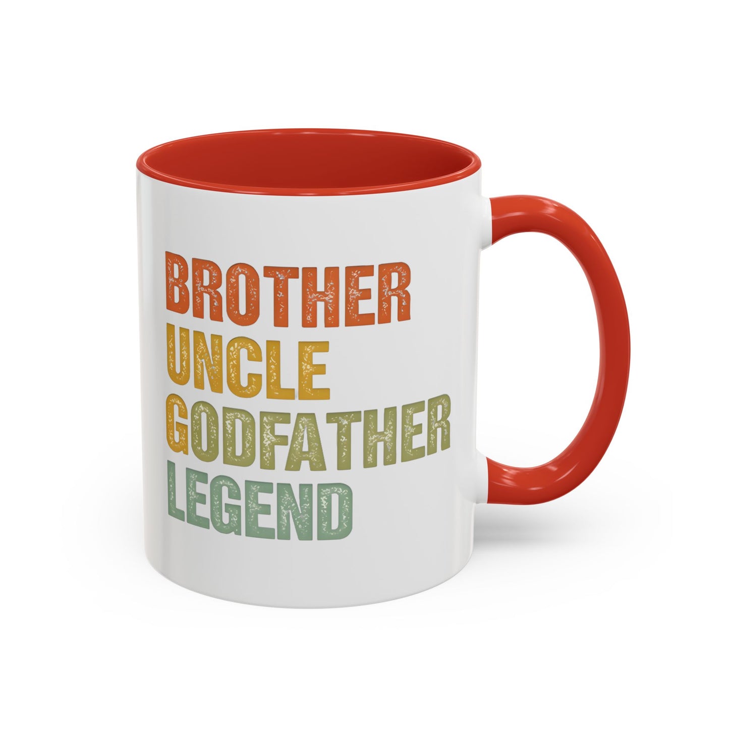 Brother Uncle Godfather Legend Mug – Retro Style Custom Made Coffee Cup for Men – Gift for Brother, Uncle, or Godfather