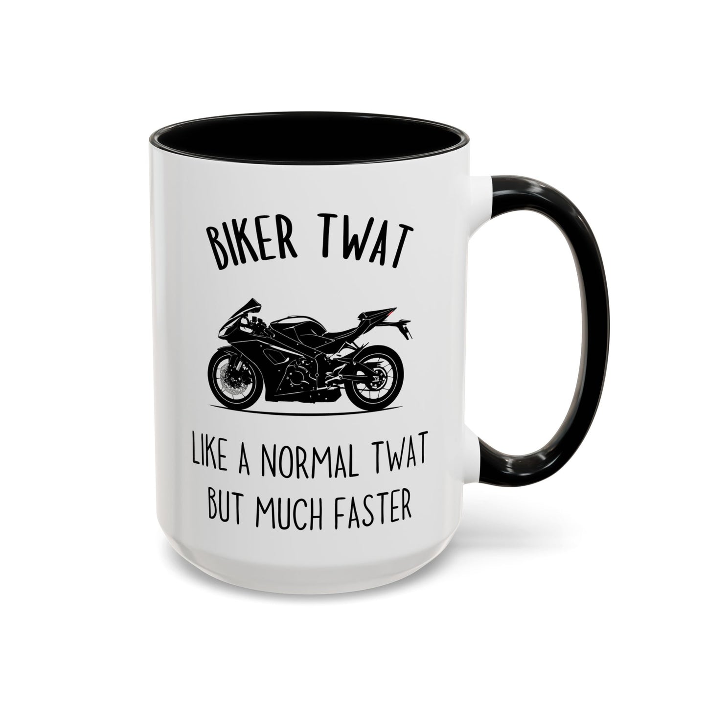 Funny Biker Mug | Motorcycle Rider Gift | Custom Made Coffee Cup for Bikers – “Like a Normal Person But Much Faster”