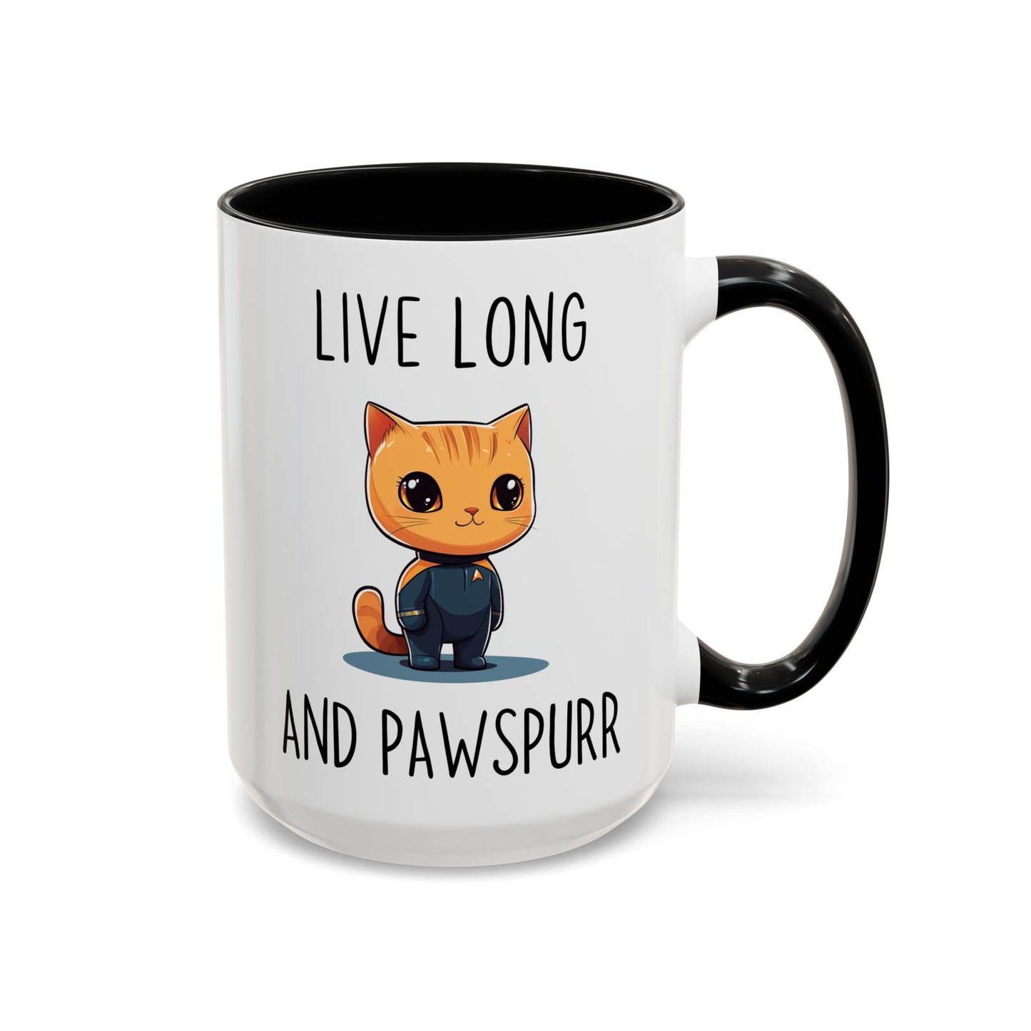 Live Long and Pawspurr Mug | Funny Cat Lover Gift | Custom Made Coffee Cup for Sci-Fi Fans