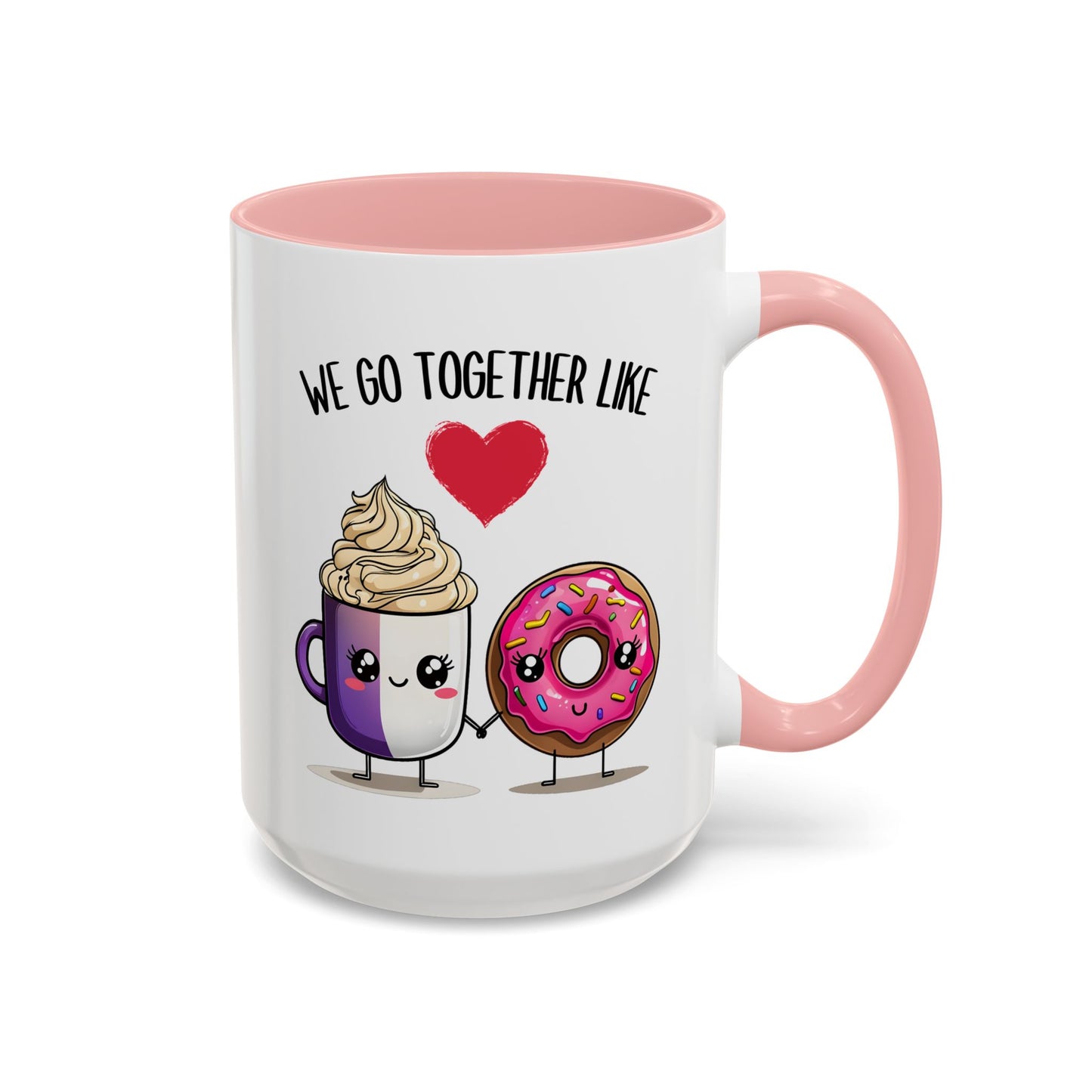 We Go Together Like Coffee and Donuts Mug – Cute Couple Mug | Funny Valentine’s Day Gift for Him or Her