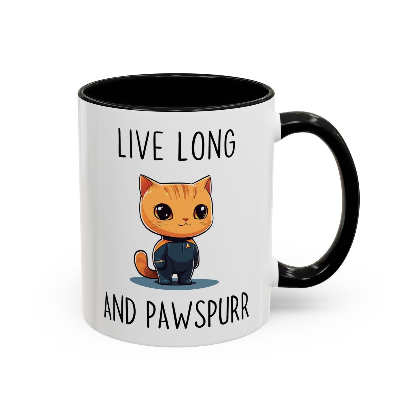 Live Long and Pawspurr Mug | Funny Cat Lover Gift | Custom Made Coffee Cup for Sci-Fi Fans