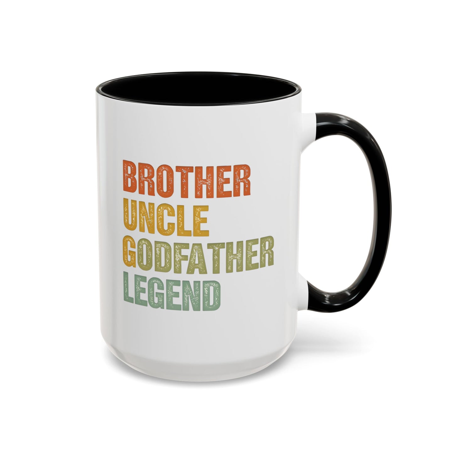 Brother Uncle Godfather Legend Mug – Retro Style Custom Made Coffee Cup for Men – Gift for Brother, Uncle, or Godfather
