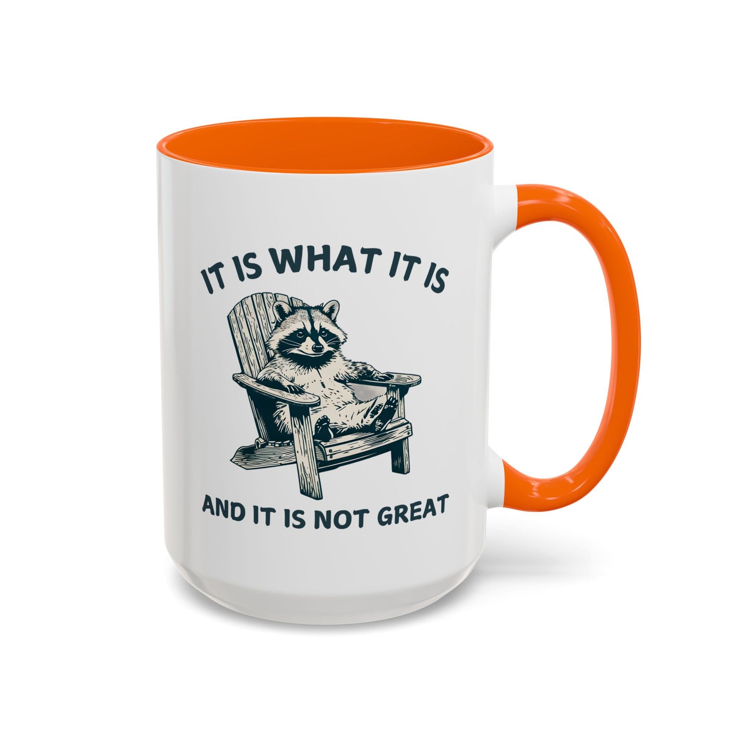 It Is What It Is And It Is Not Great Mug – Funny Raccoon Coffee Mug | Relatable Humor Gift for Adults