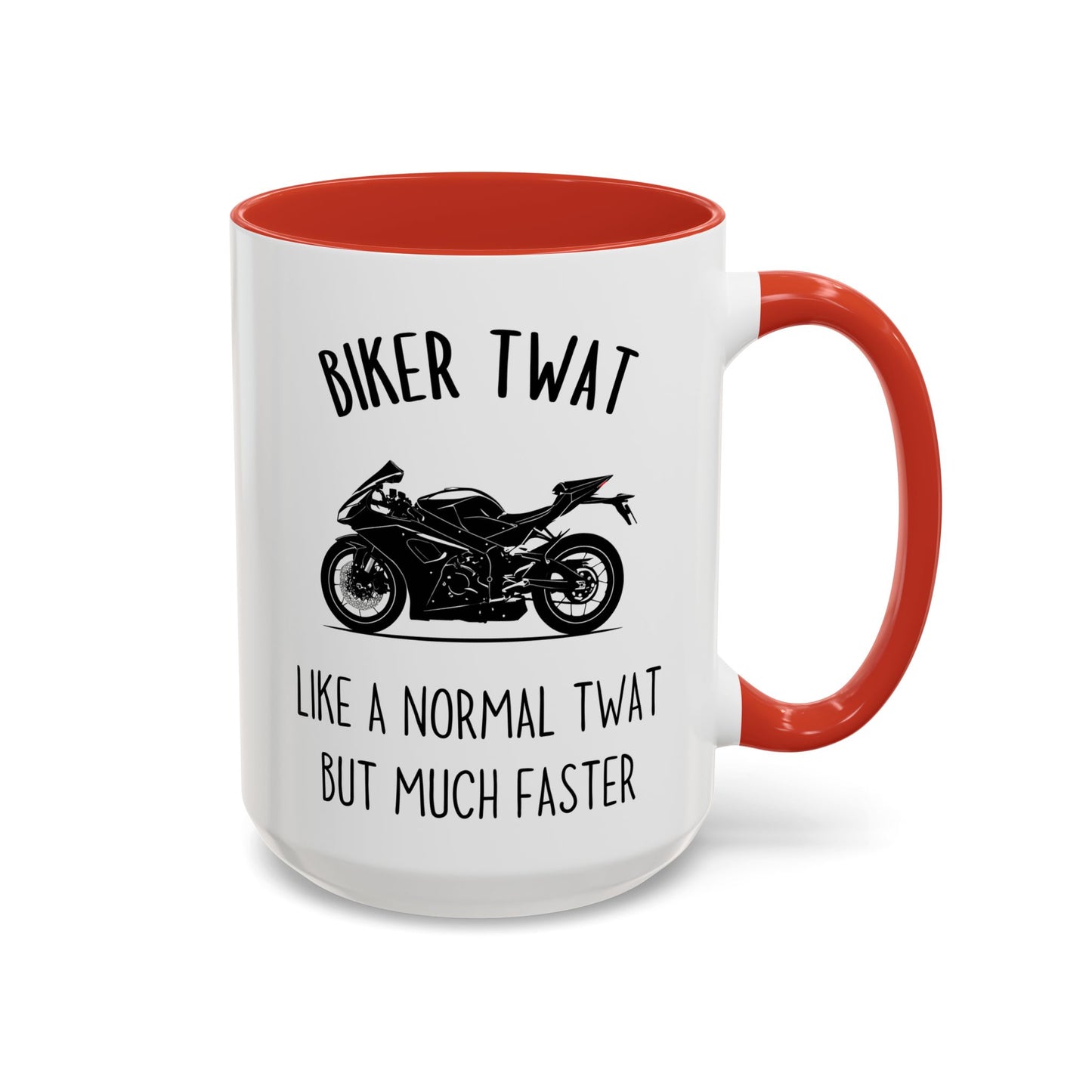 Funny Biker Mug | Motorcycle Rider Gift | Custom Made Coffee Cup for Bikers – “Like a Normal Person But Much Faster”