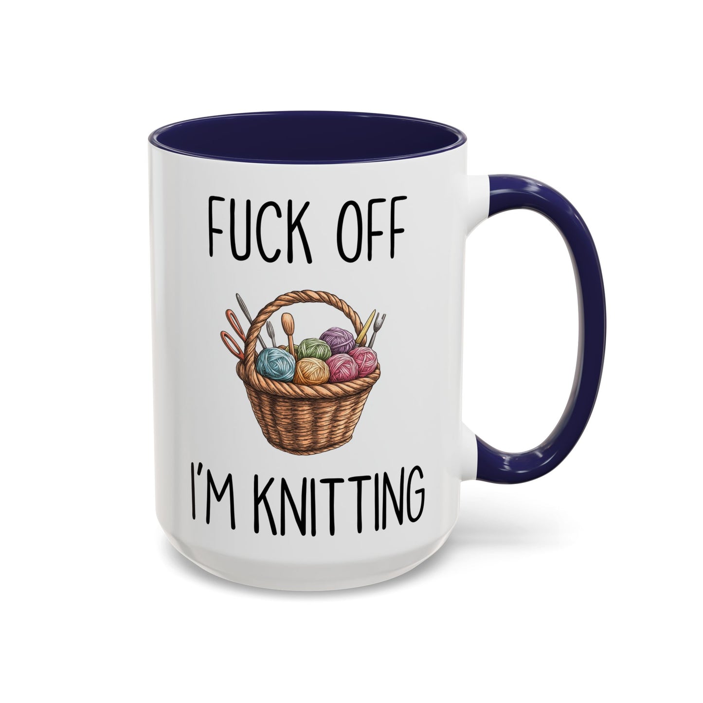 Back Off I’m Knitting Mug | Funny Knitter Gift | Custom Made Yarn Lover Coffee Cup