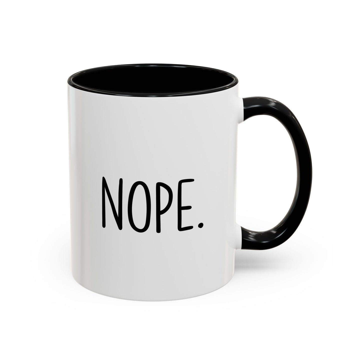 Minimalist Funny Mug – “Nope.” | Sarcastic Coffee Cup, Simple Office Humor Gift, Introvert Mug, Sassy Quote Cup