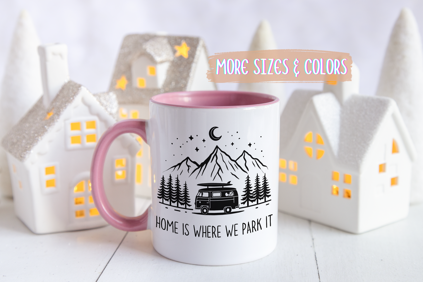 “Home Is Where We Park It” Custom Made Mug | Camping Coffee Cup for RV Owners, Van Life, and Adventure Lovers