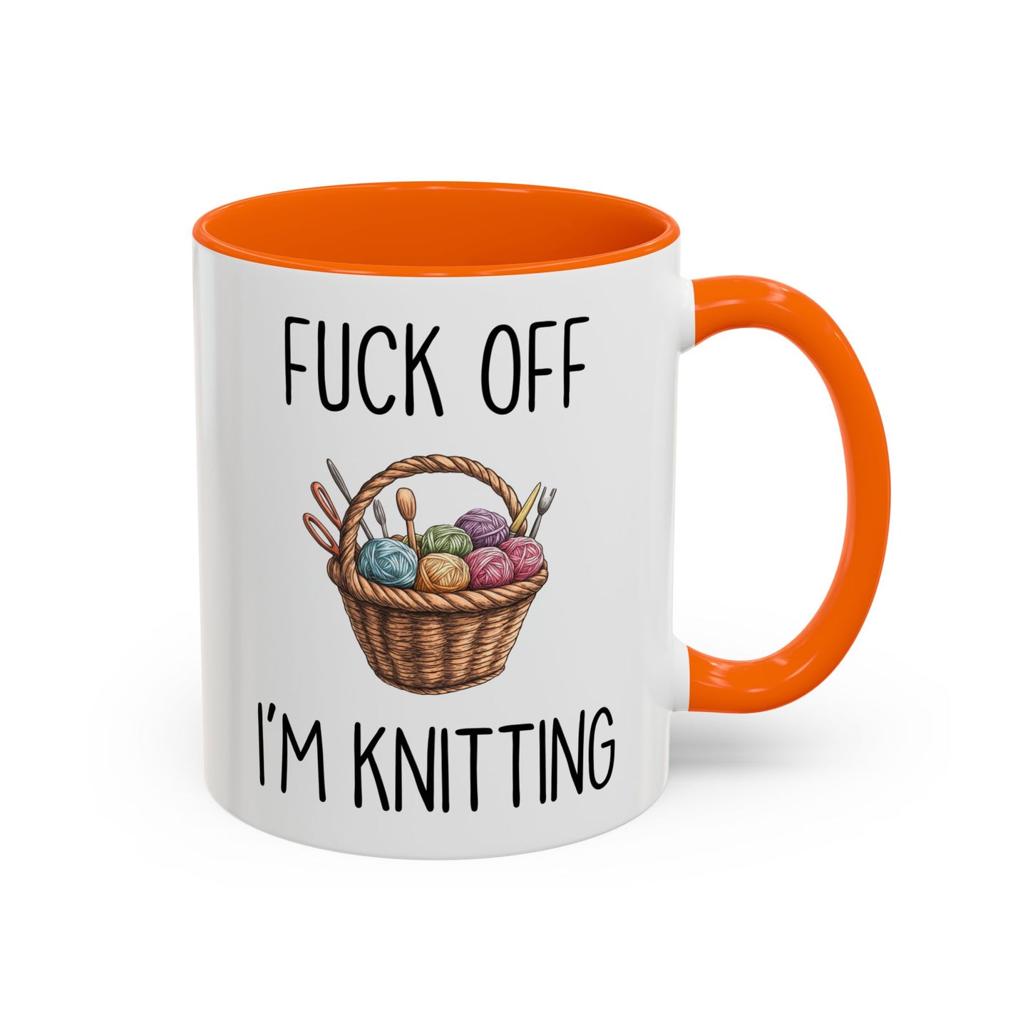 Back Off I’m Knitting Mug | Funny Knitter Gift | Custom Made Yarn Lover Coffee Cup