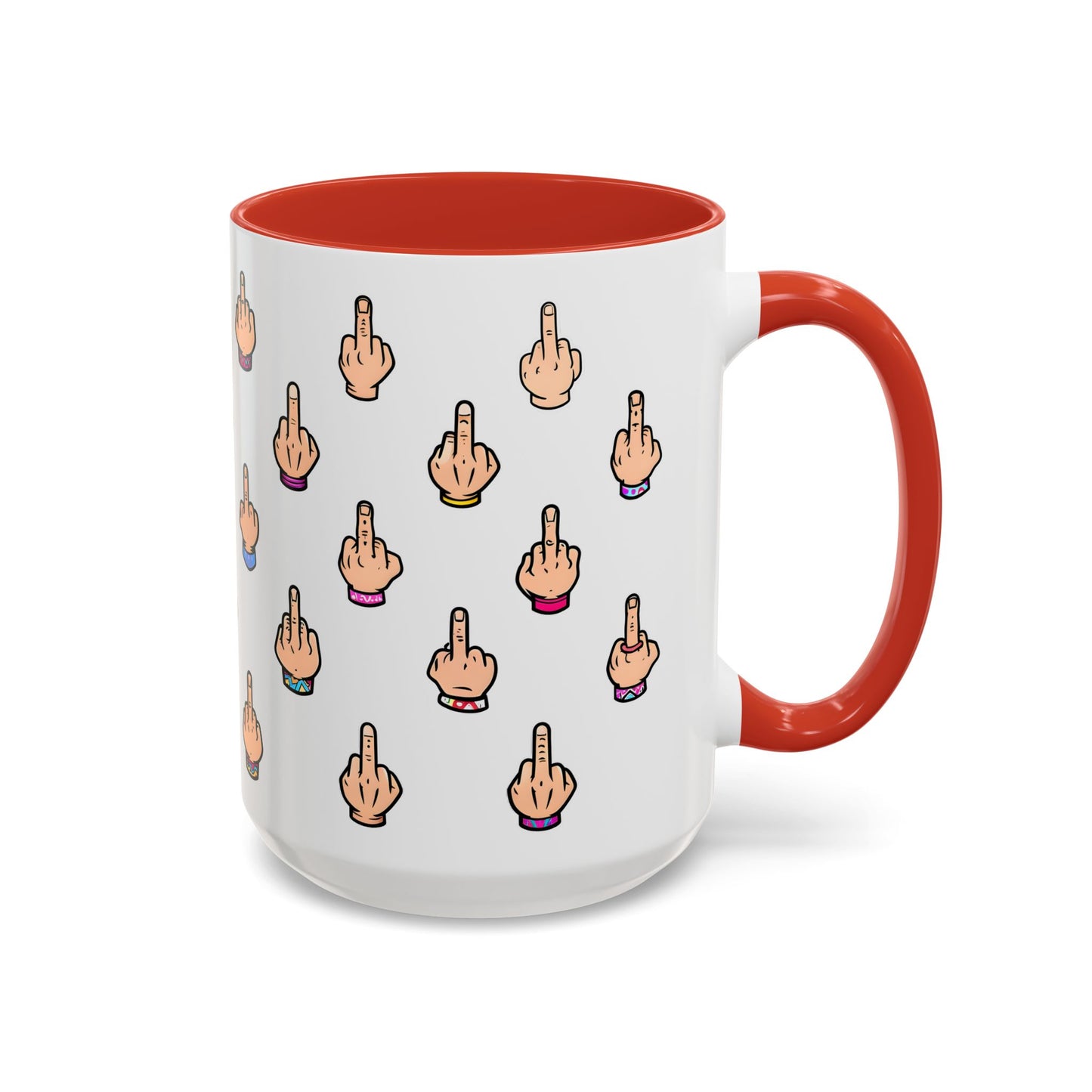 Funny Middle Finger Pattern Mug | Custom Made Sarcastic Coffee Cup Gift
