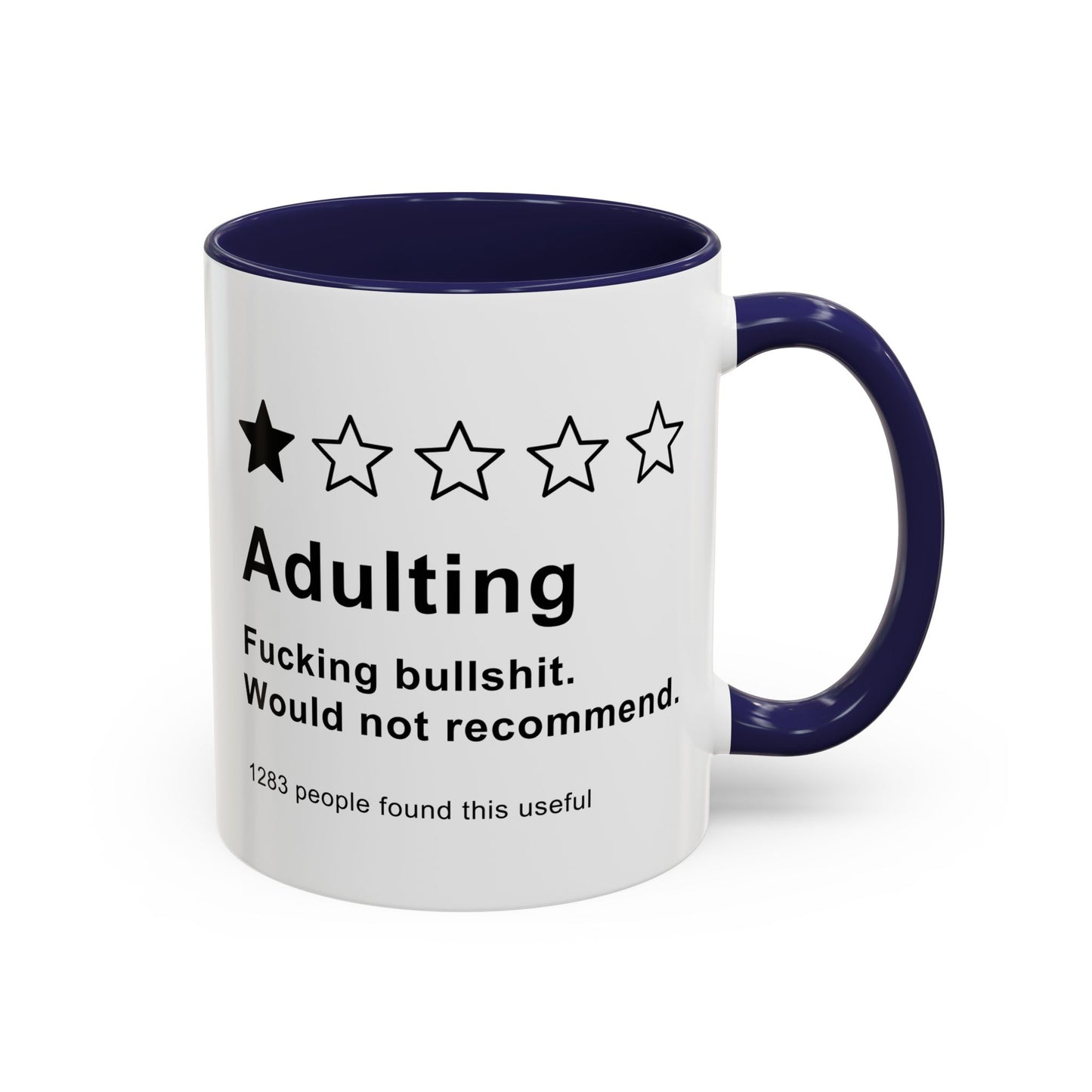 Adulting One Star Review Mug – Funny Rude Coffee Cup | Custom Made Sarcastic Gift for Adults