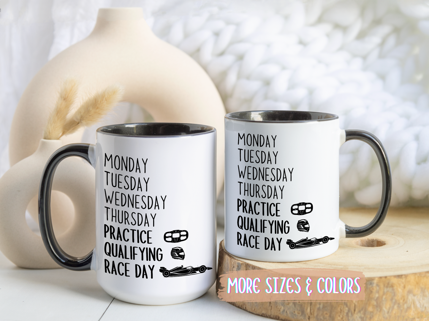 Race Week Schedule Mug | Custom Made Funny Racing Coffee Cup for Motorsports Fans