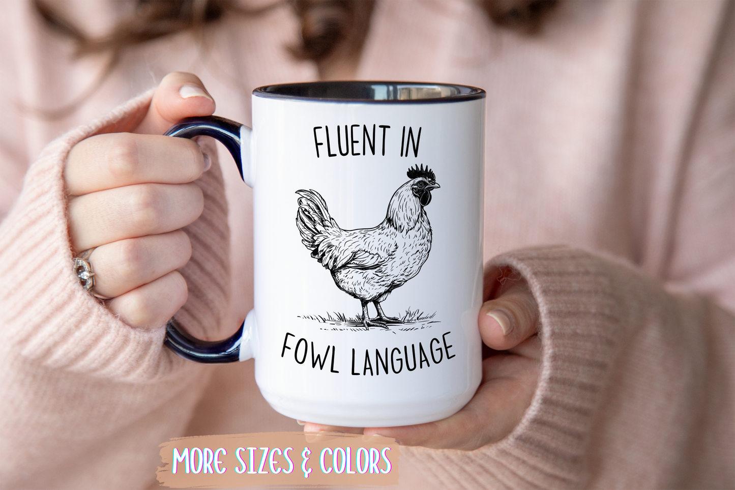 Fluent in Fowl Language Mug | Custom Made Funny Chicken Coffee Cup Gift