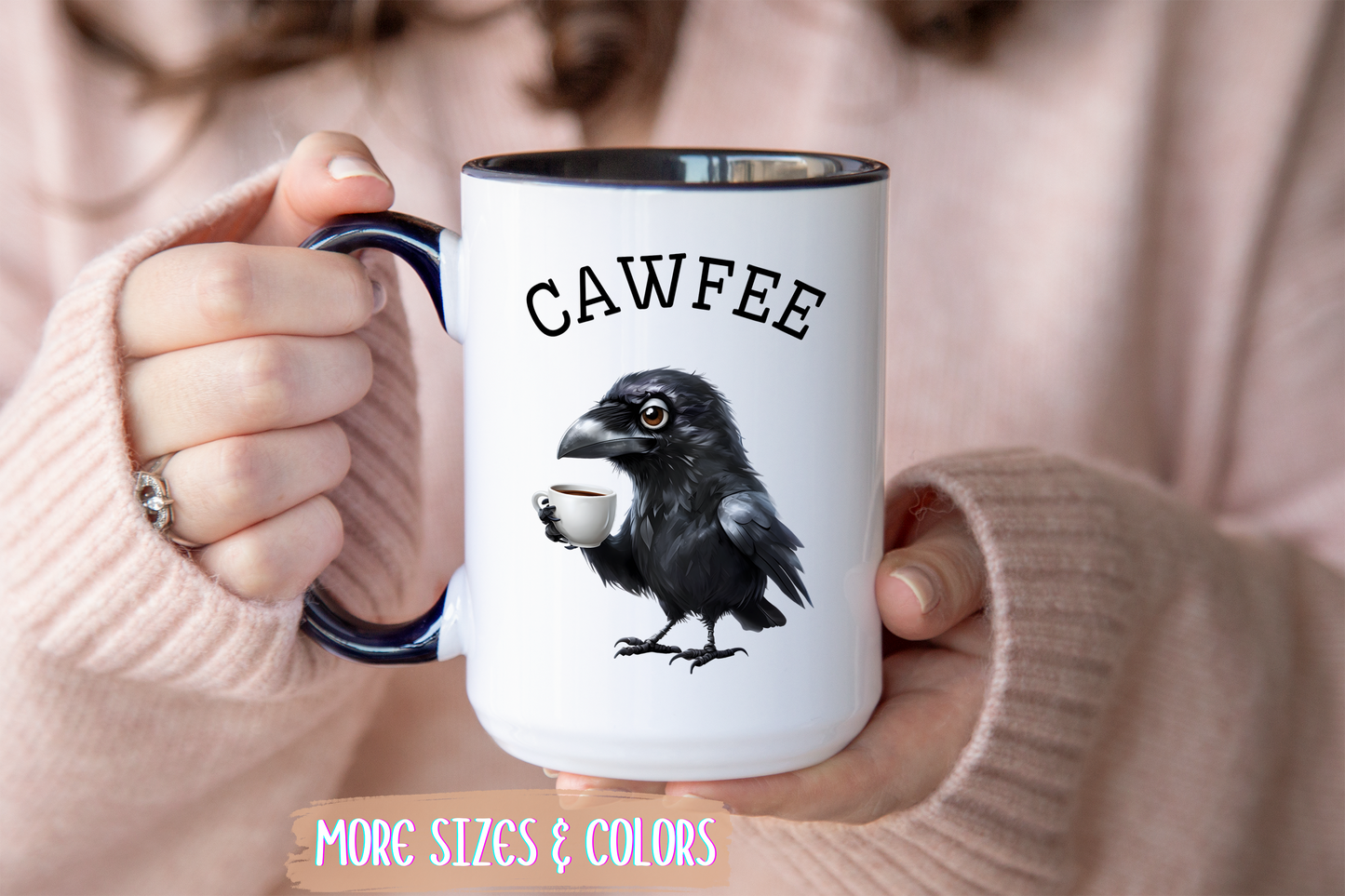 Cawfee Mug | Custom Made Funny Crow Coffee Cup for Bird Lovers