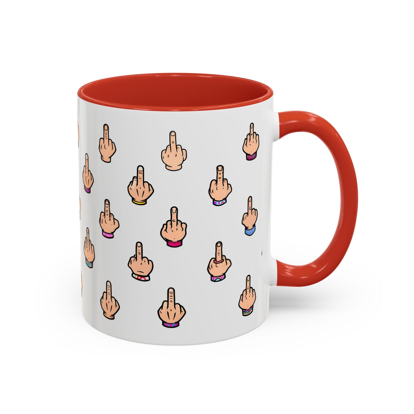 Funny Middle Finger Pattern Mug | Custom Made Sarcastic Coffee Cup Gift