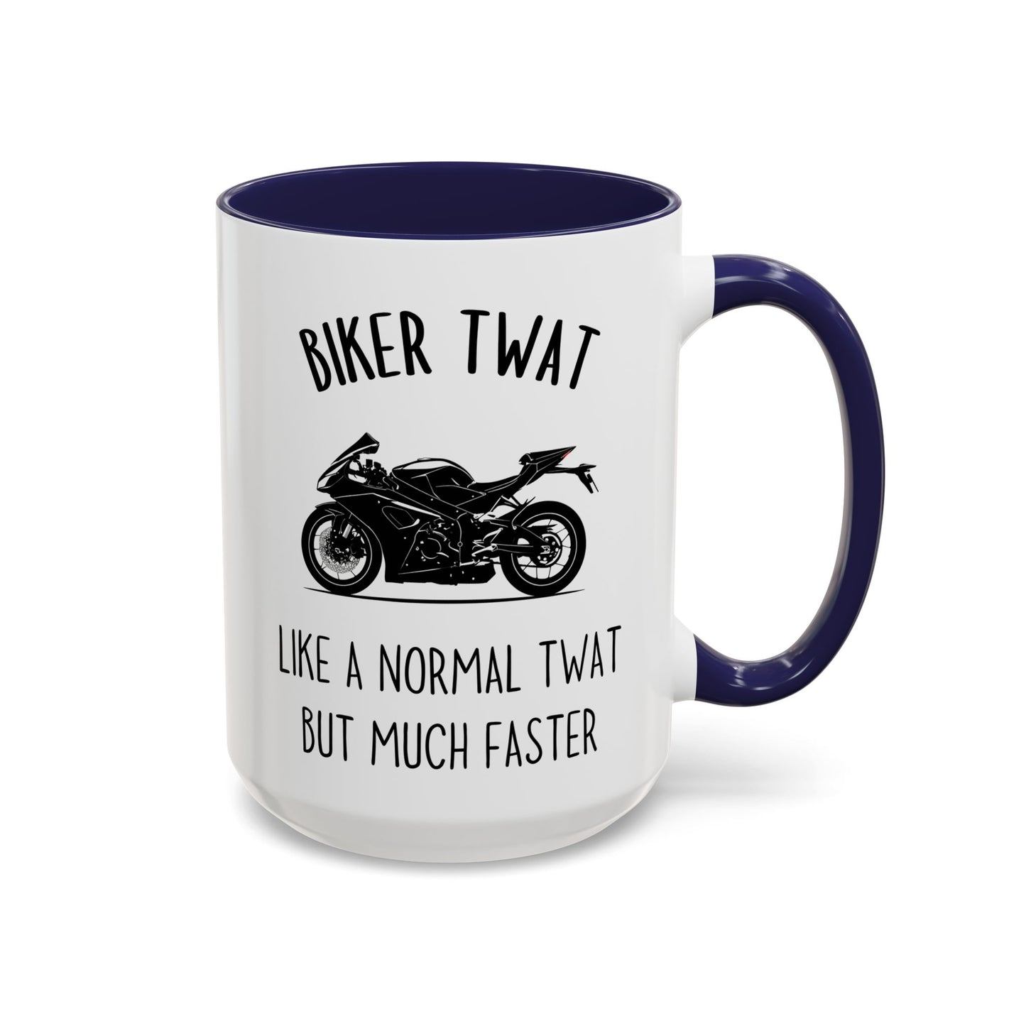 Funny Biker Mug | Motorcycle Rider Gift | Custom Made Coffee Cup for Bikers – “Like a Normal Person But Much Faster”