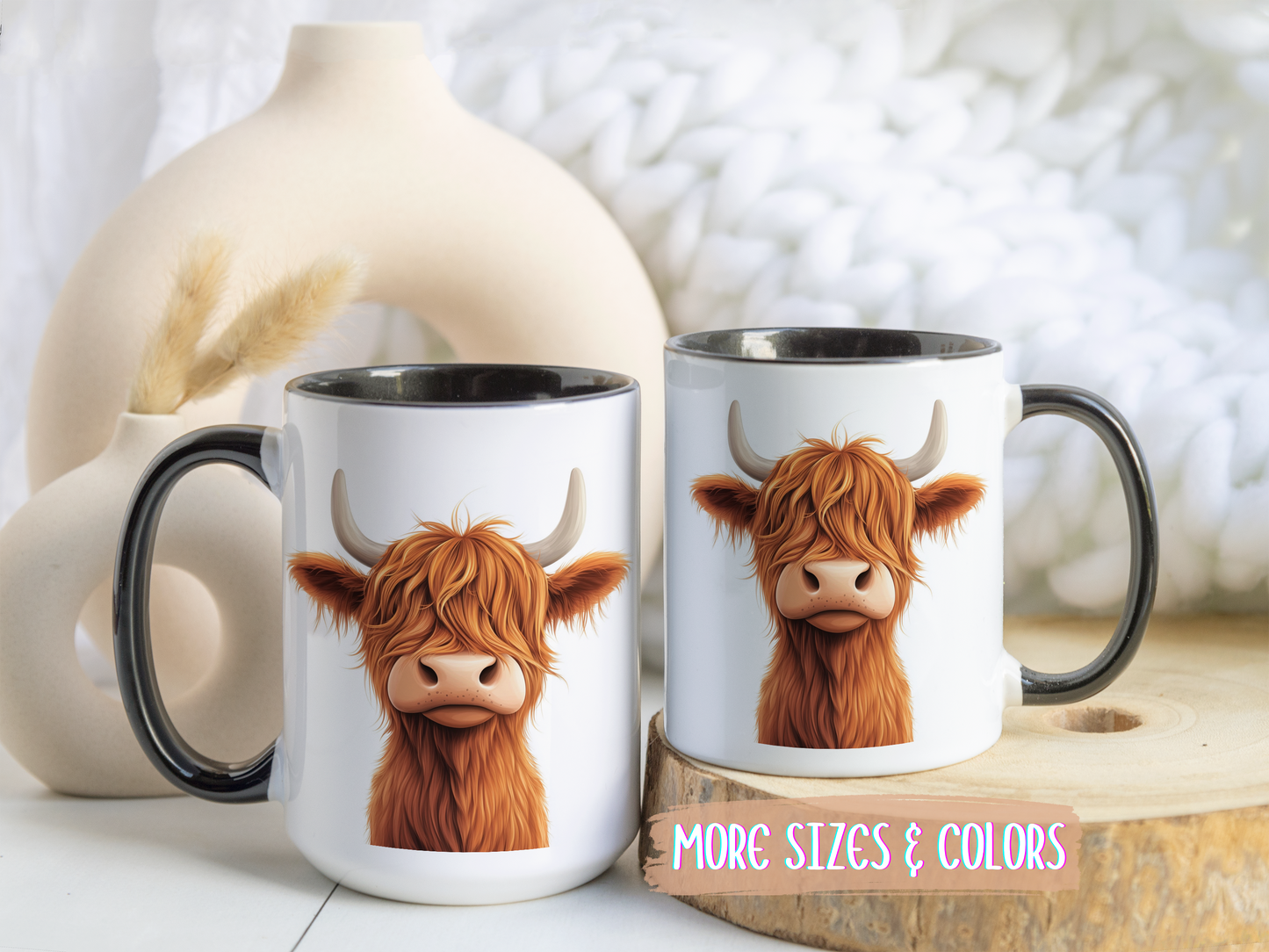 Highland Cow Mug | Custom Made Farmhouse Coffee Cup for Animal Lovers