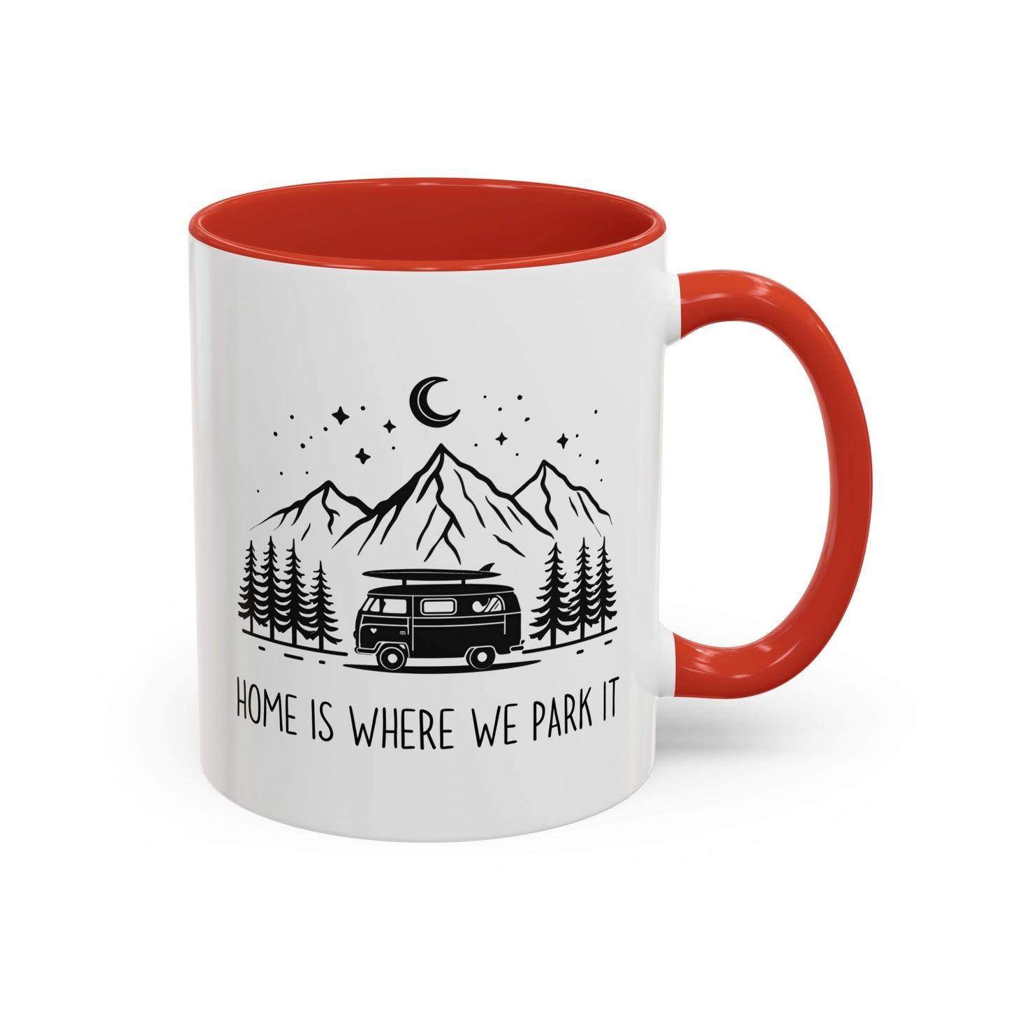 “Home Is Where We Park It” Custom Made Mug | Camping Coffee Cup for RV Owners, Van Life, and Adventure Lovers