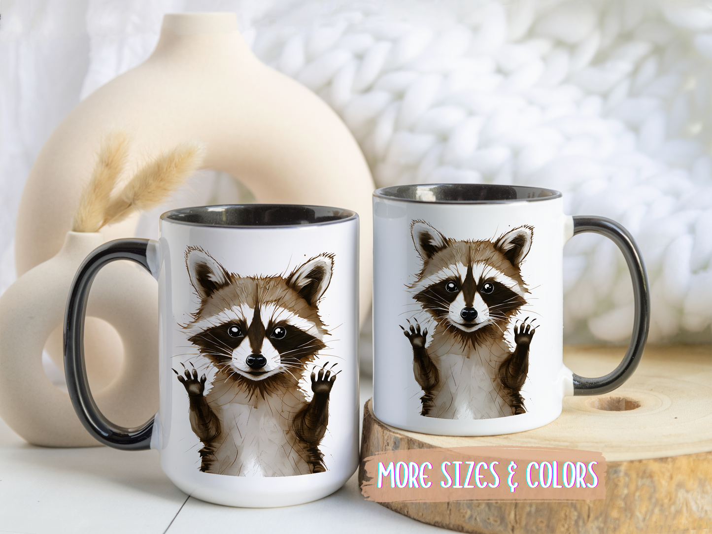 Cute Raccoon Mug | Adorable Woodland Animal Custom Made Coffee Cup