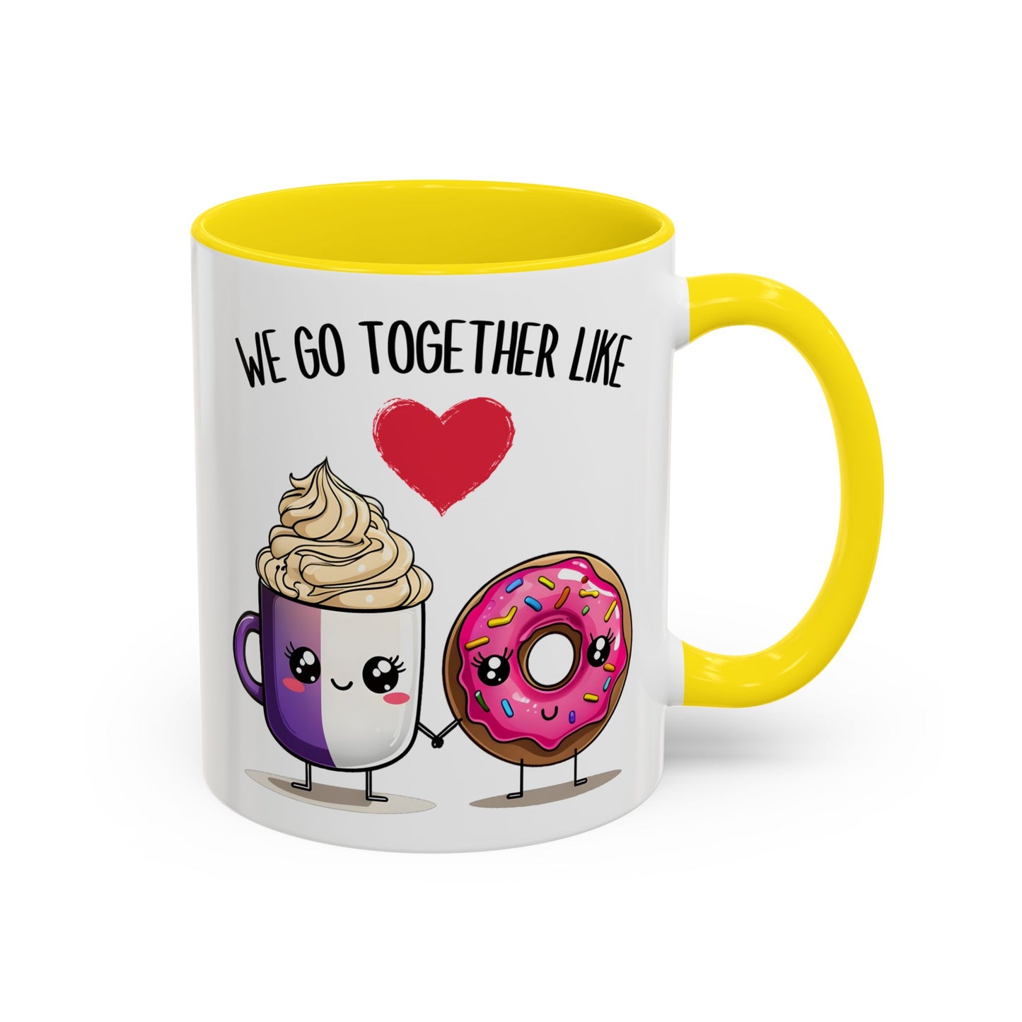 We Go Together Like Coffee and Donuts Mug – Cute Couple Mug | Funny Valentine’s Day Gift for Him or Her