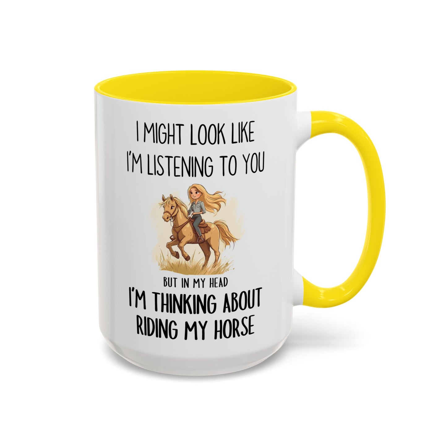 I Might Look Like I’m Listening Funny Horse Mug | Equestrian Humor Cup | Custom Made Gift for Horse Lovers