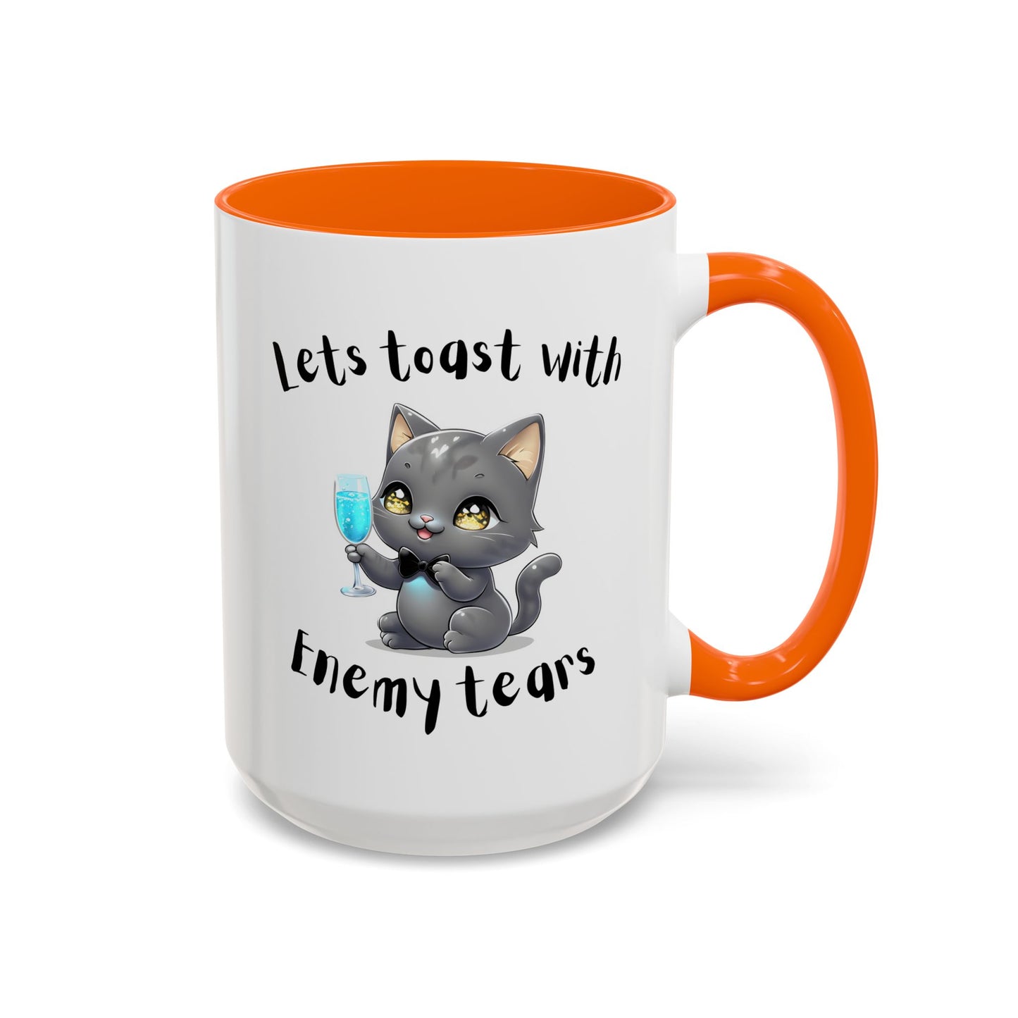 Let’s Toast With Enemy Tears Mug – Funny Cat Mug | Cute Sarcastic Coffee Gift