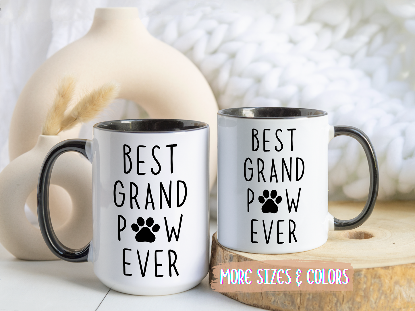 Best Grand Paw Ever Mug | Funny Pet Lover Gift | Custom Made Dog Grandpa Coffee Cup