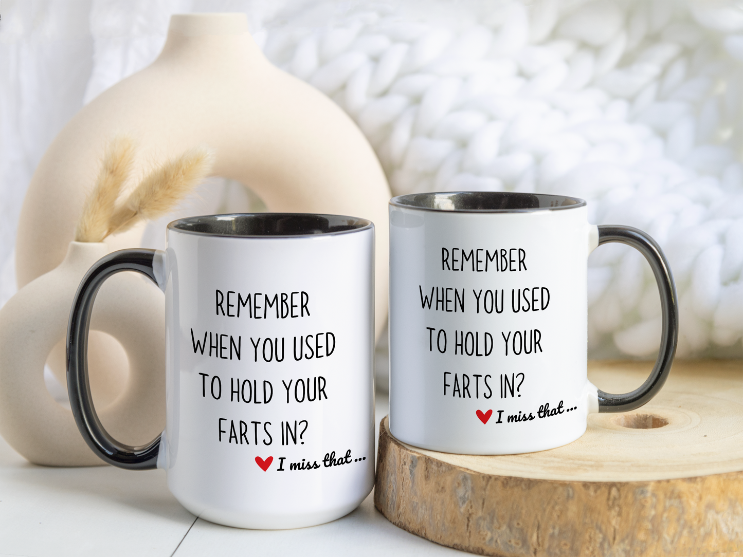 Funny Couple Mug – “Remember When You Used to Hold Your Farts In?” | Hilarious Relationship Coffee Cup Gift for Him or Her