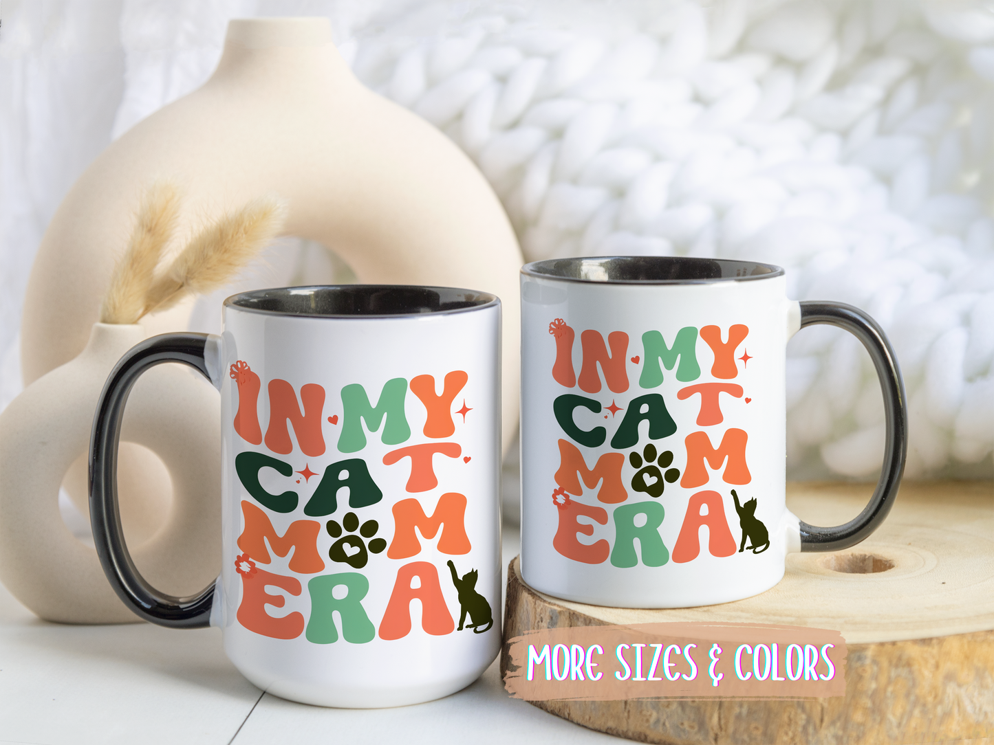 In My Cat Mom Era Mug | Retro Cat Lover Gift | Custom Made Coffee Cup for Cat Moms