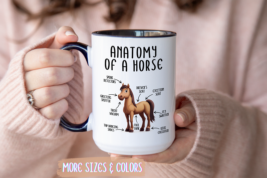 Anatomy of a Horse Mug | Funny Horse Lover Gift | Custom Made Equestrian Coffee Cup