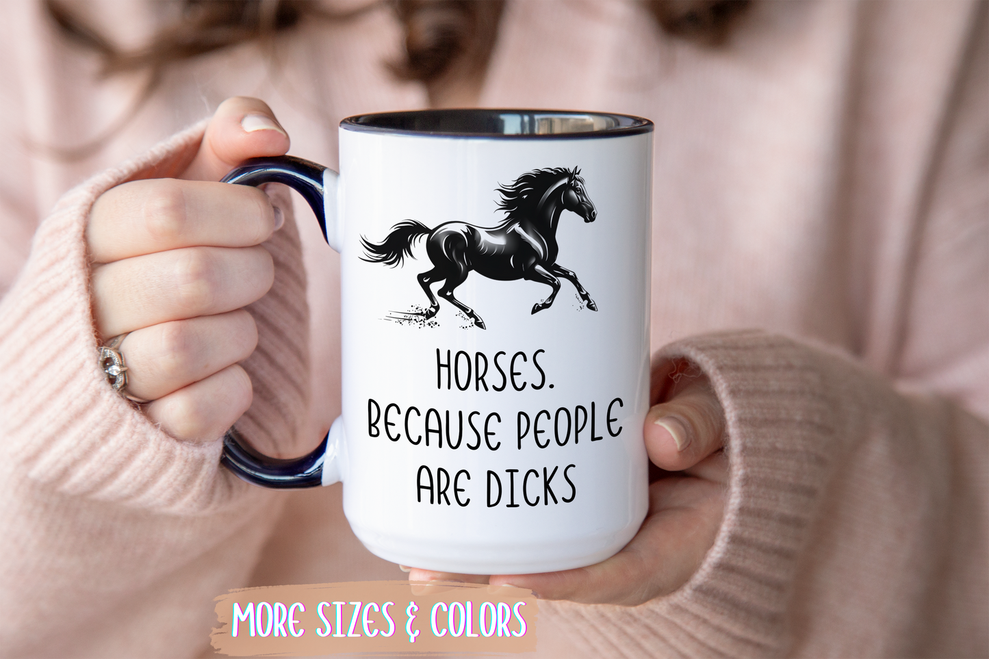 Horses. Because People Are The Worst Mug | Funny Horse Lover Gift | Custom Made Equestrian Coffee Cup