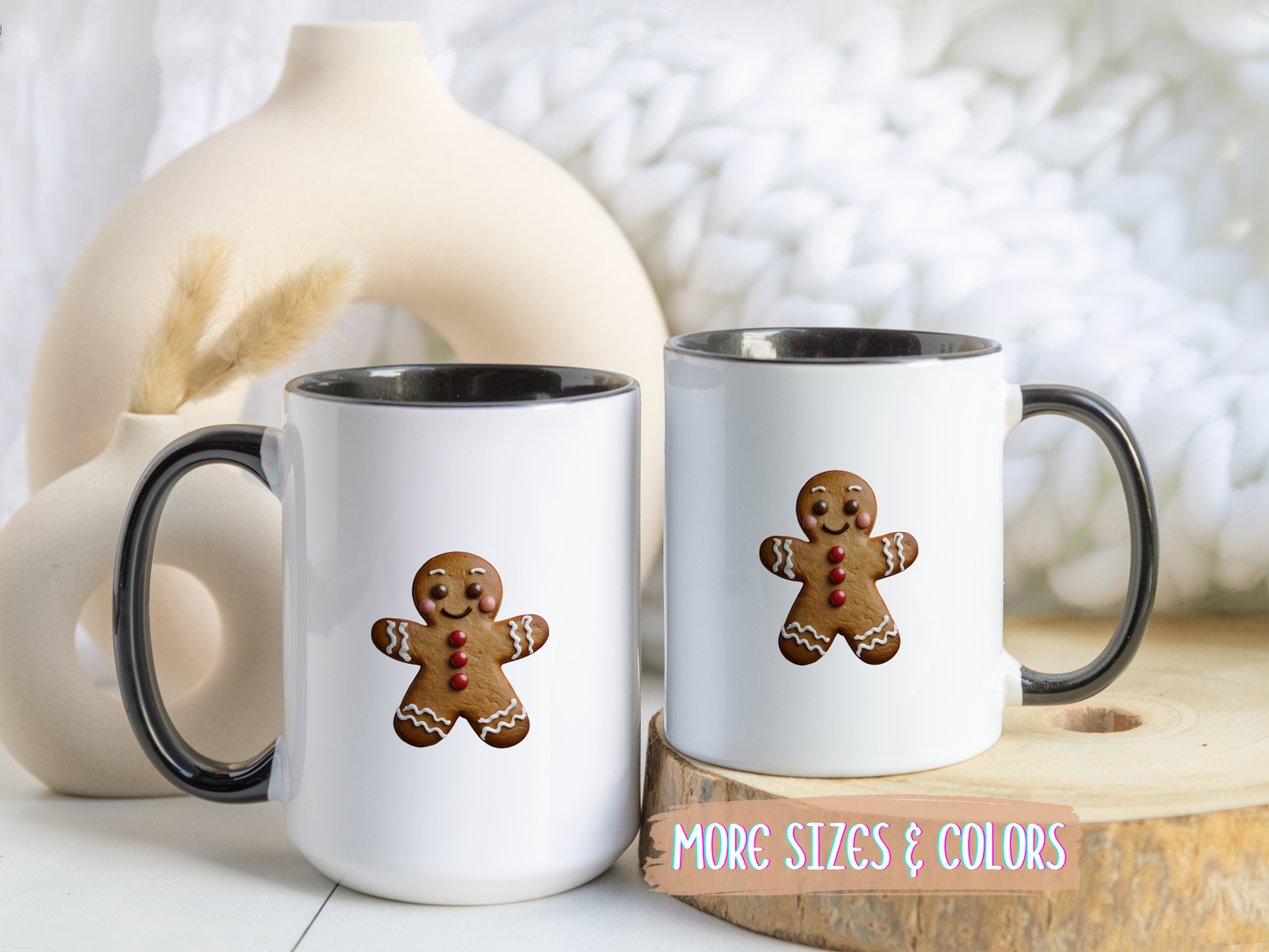 Gingerbread Man Mug | Cute Christmas Mug | Custom Made Holiday Coffee Cup