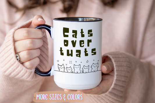 Cats Over People Mug | Funny Cat Lover Gift | Custom Made Coffee Cup for Cat Moms