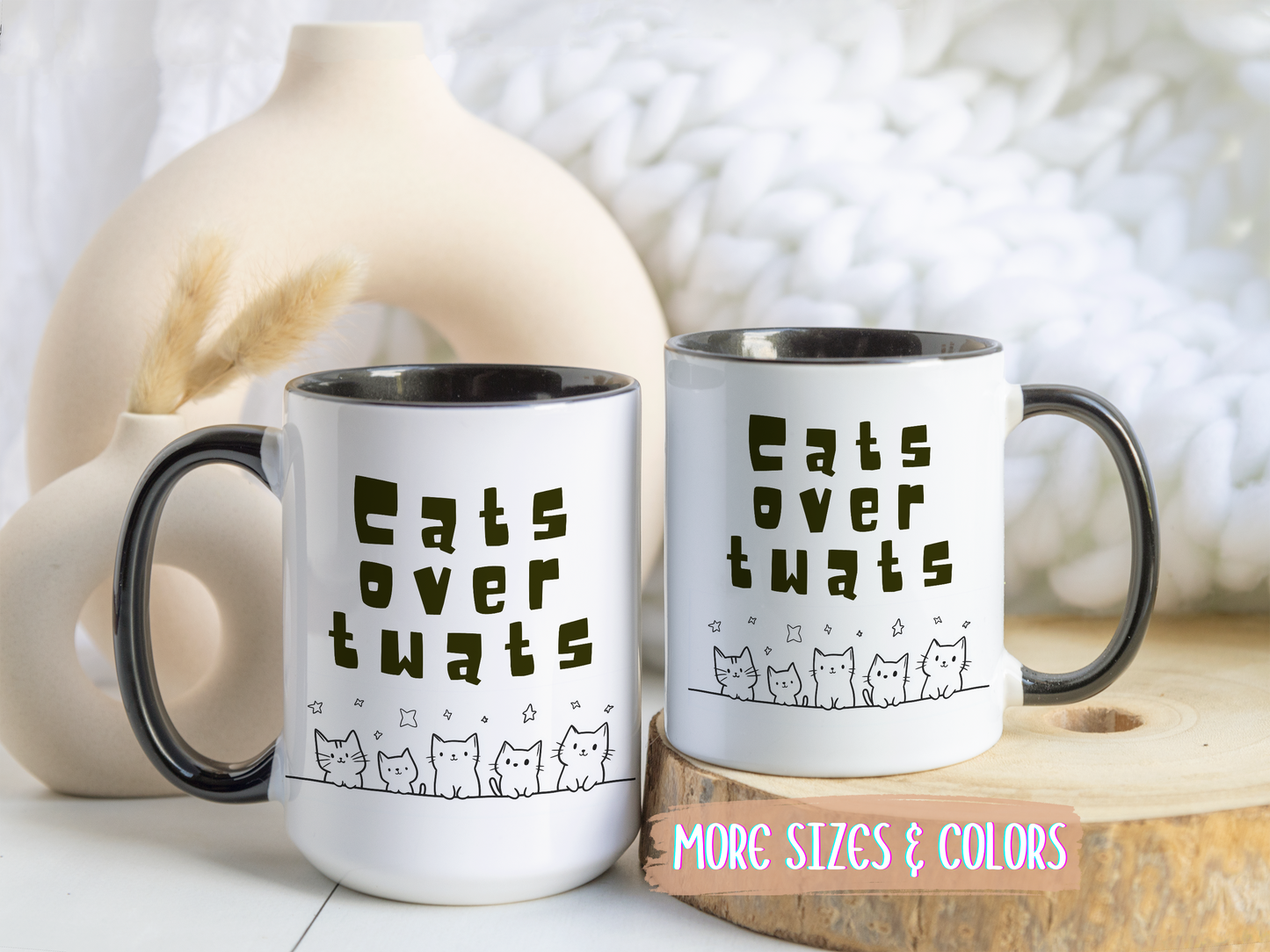 Cats Over People Mug | Funny Cat Lover Gift | Custom Made Coffee Cup for Cat Moms